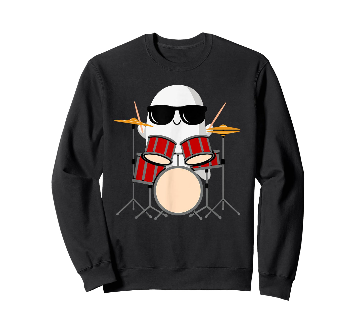Funny Ghost Drummer - Spooky & Cool Halloween Drum Music T-Shirt