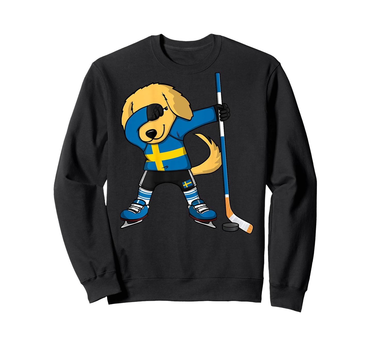 Dabbing Golden Retriever Sweden Ice Hockey Lovers Jersey Art T-Shirt