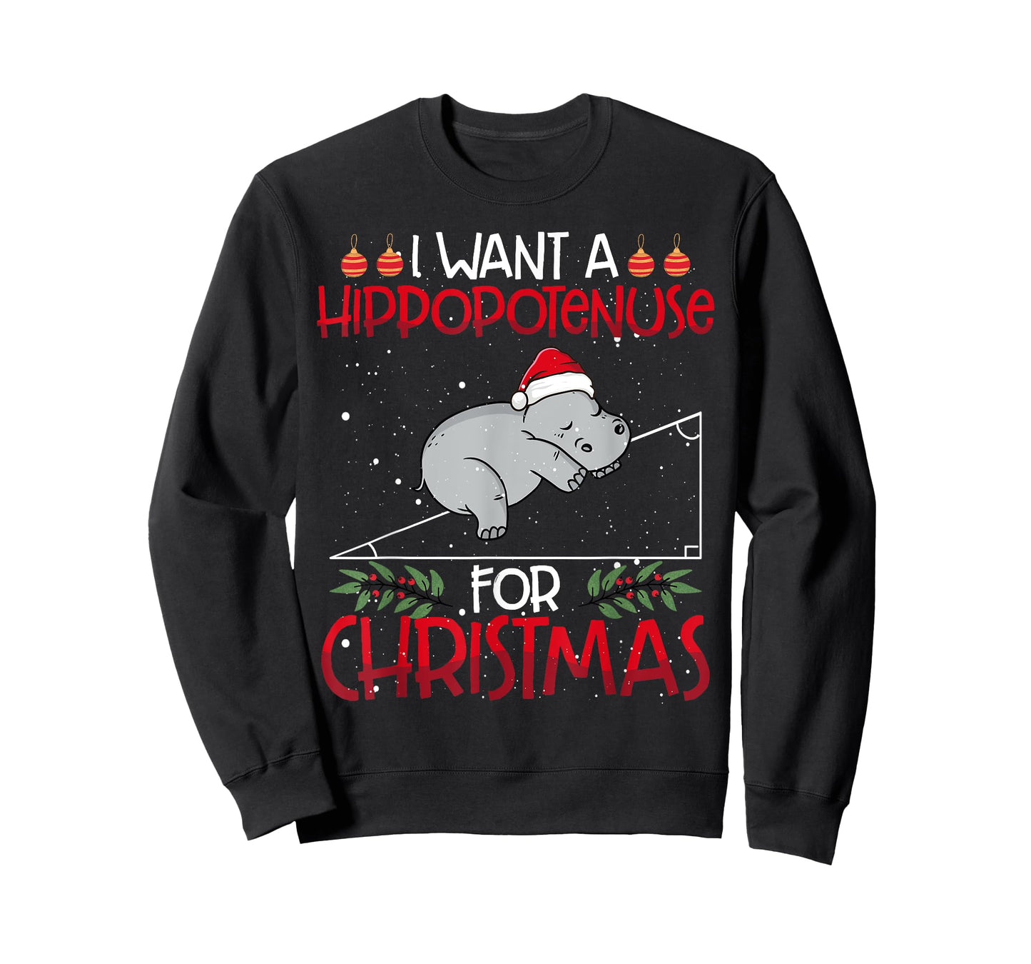 Christmas Math Teacher Funny Hypotenuse Math Hippotenuse Men Women T-Shirt