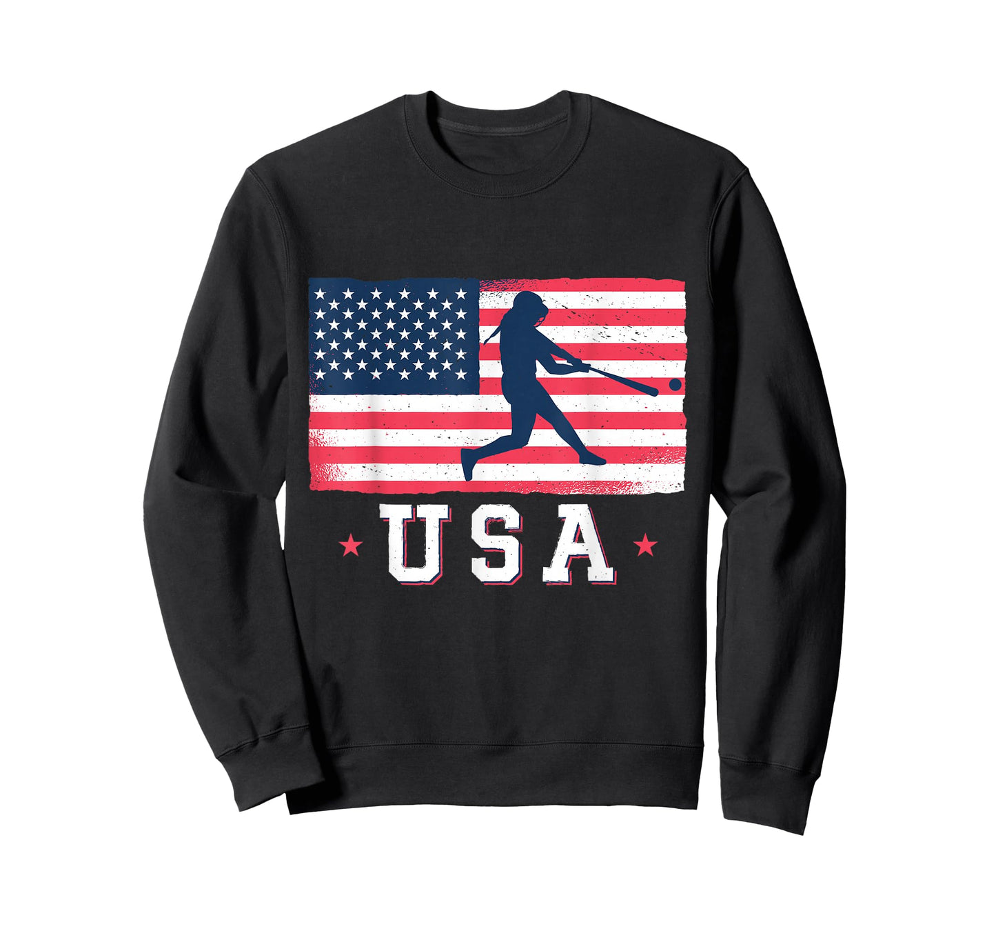 USA Flag Team Softball 4th of July T-Shirt