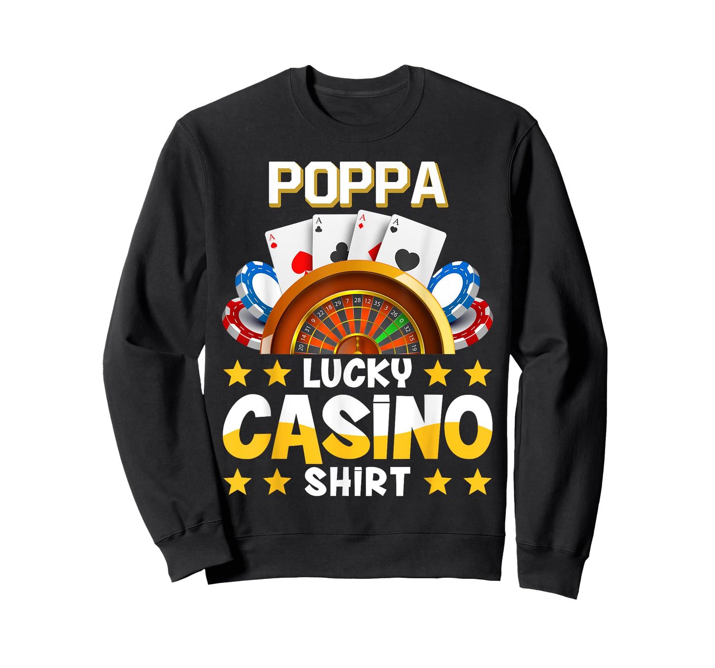 Casino Funny Shirt Poppa Lucky Casino Shirt T-Shirt