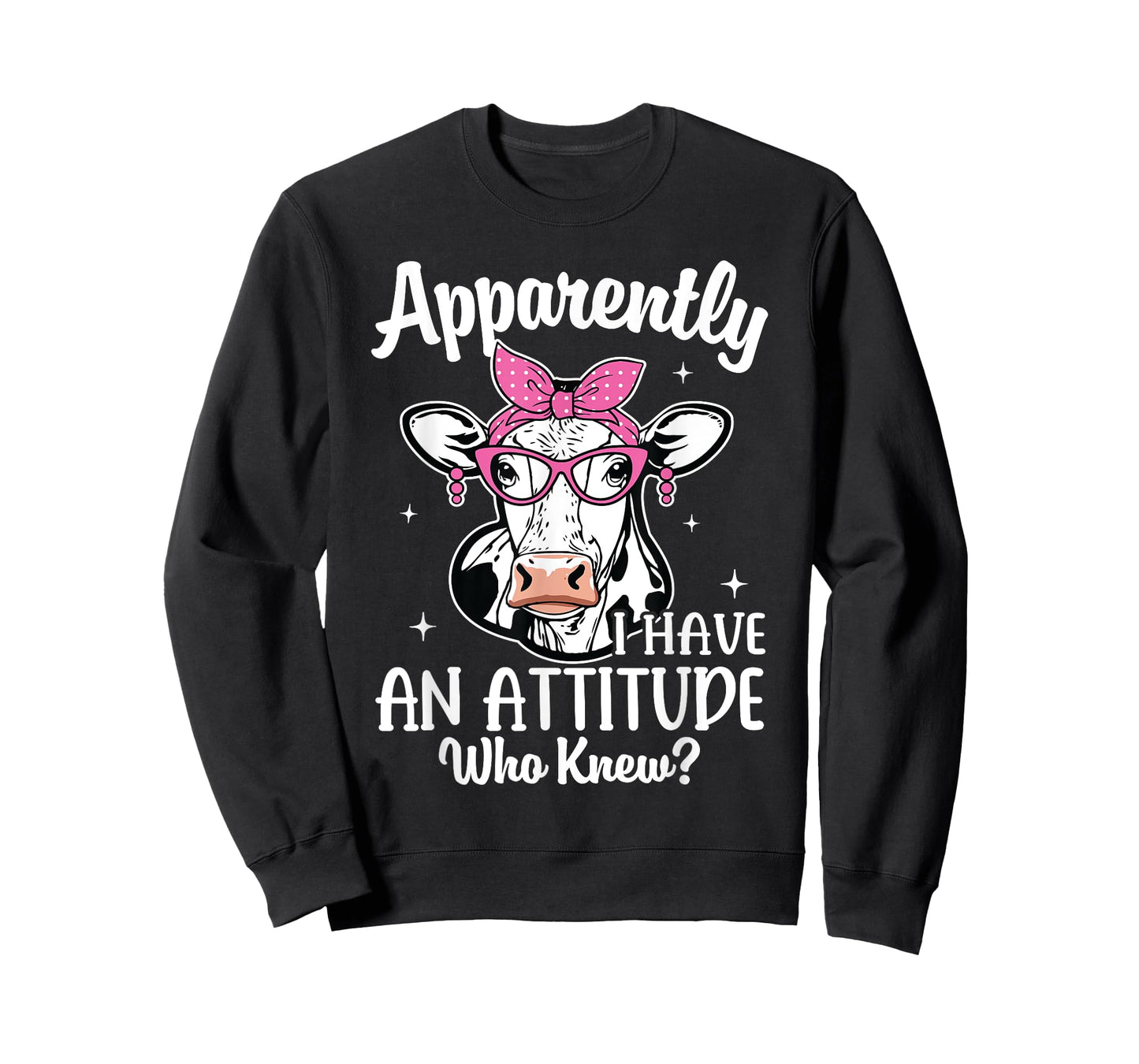 Apparently I Have An Attitude Who Knew Heifer Cow Print T-Shirt