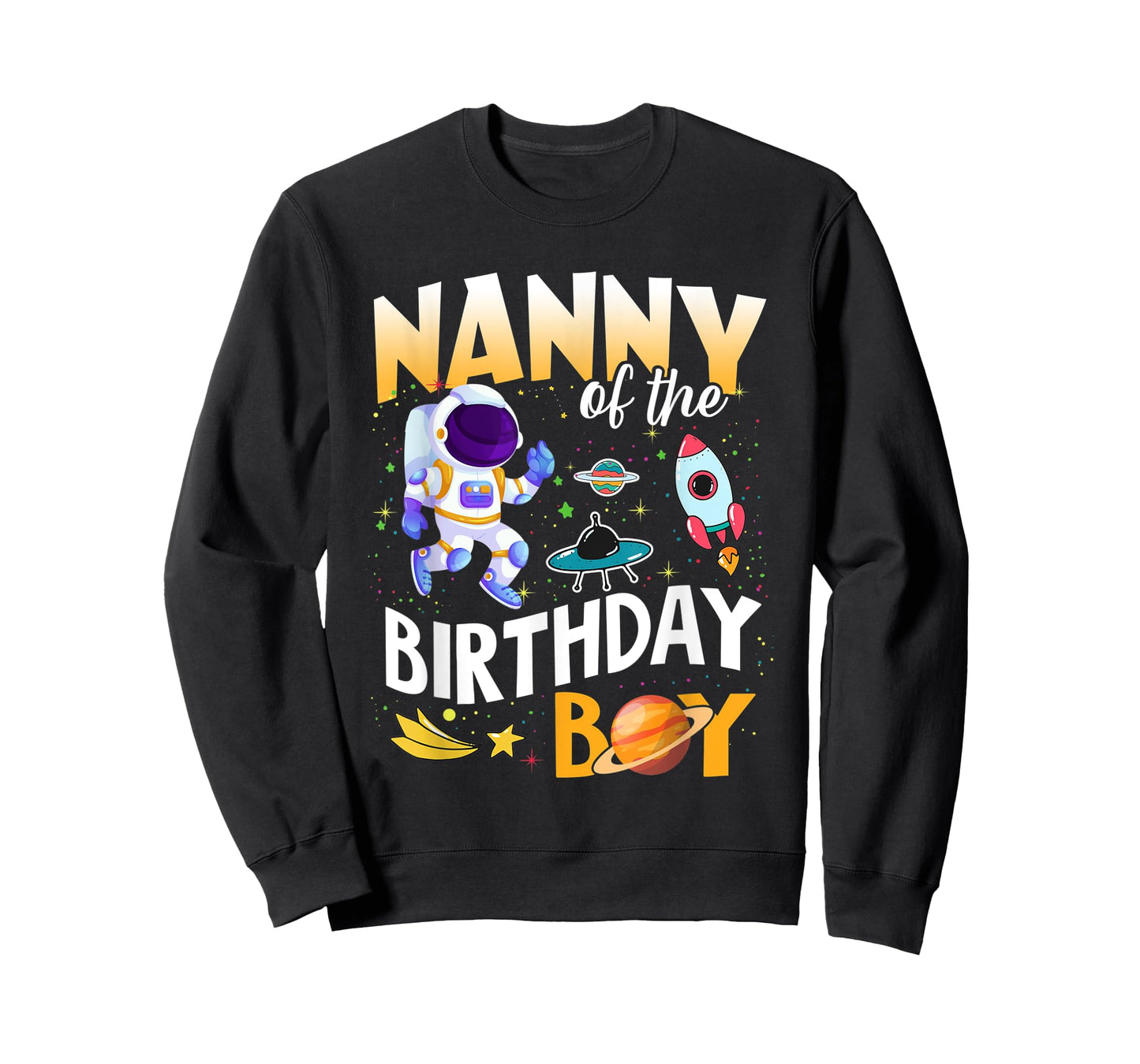 Nanny Of The Birthday Astronaut Boy Space Theme T-Shirt