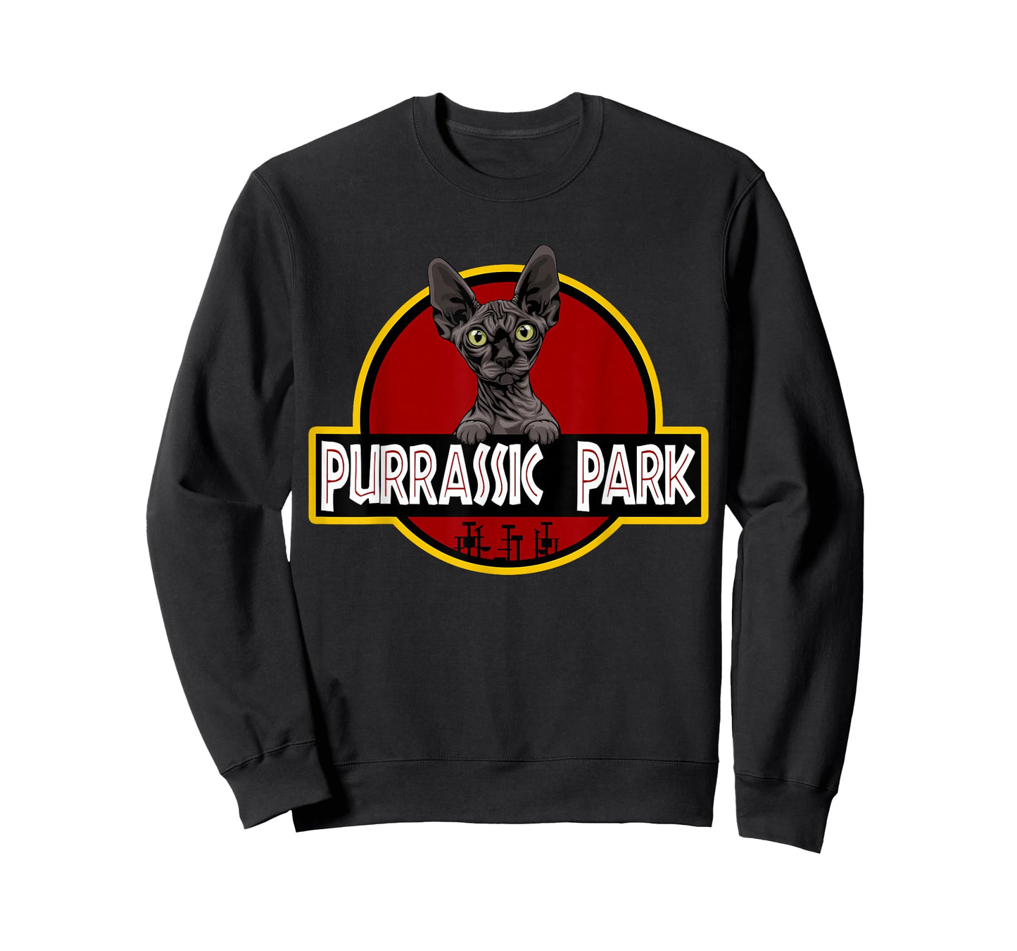 Black Sphynx Cat Cute Funny Cat Lover Parody T-Shirt