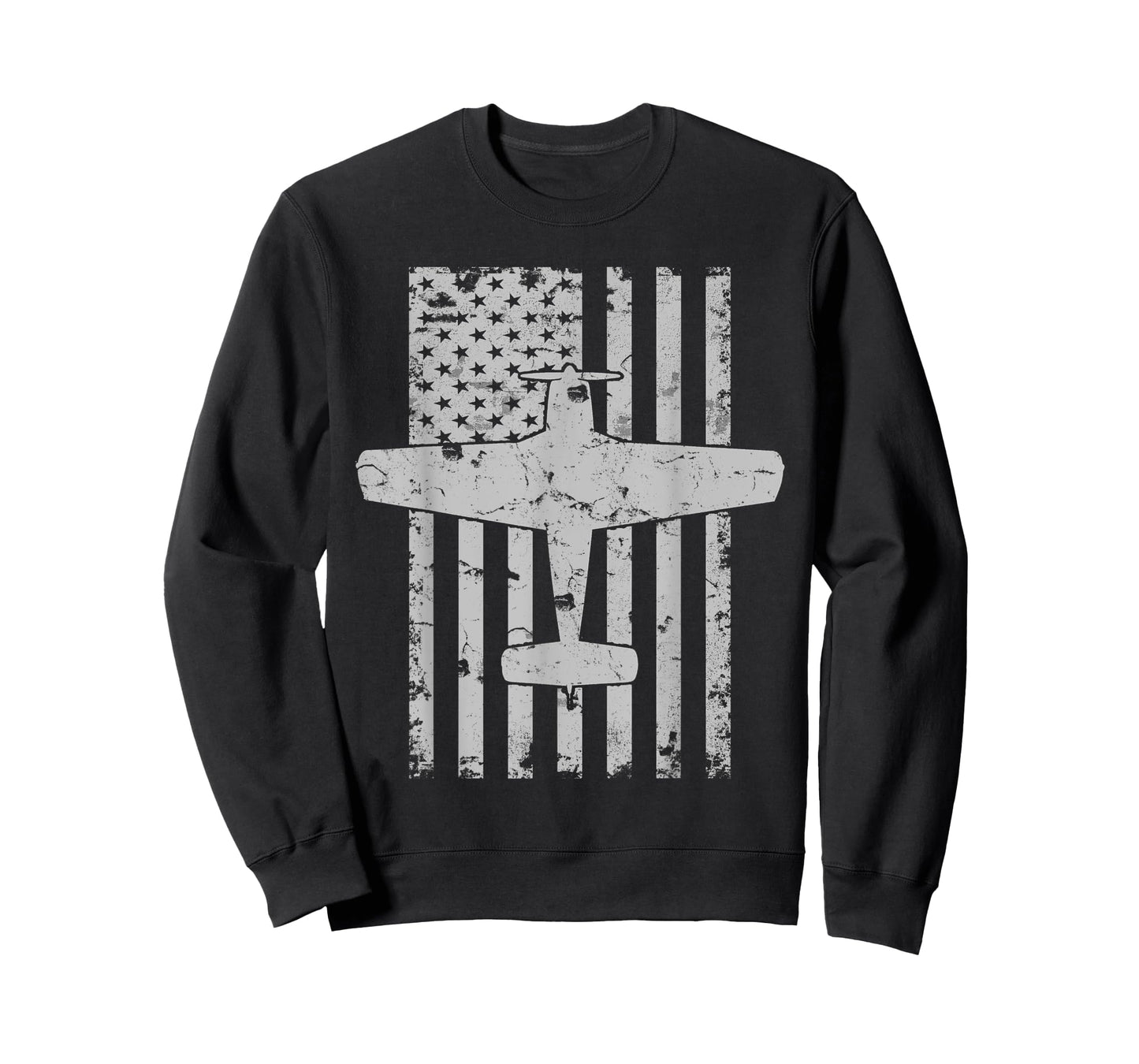 Bonanza Airplane Patriotic Distressed Flag Pilot Women Kids Men T-Shirt