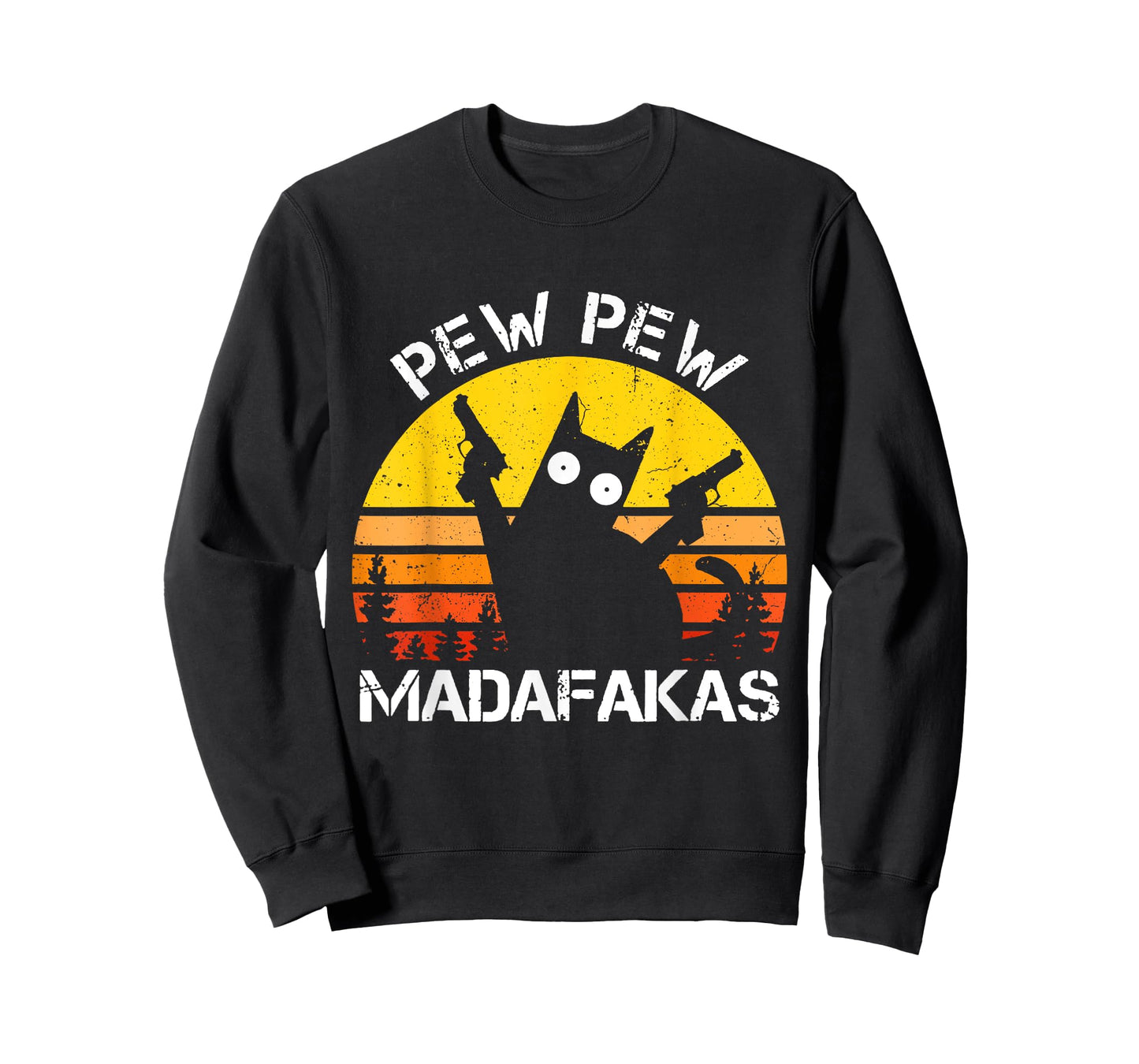 CAT - Pew Pew Madafakas Crazy Summer Cat with Gun T-Shirt for Men Women