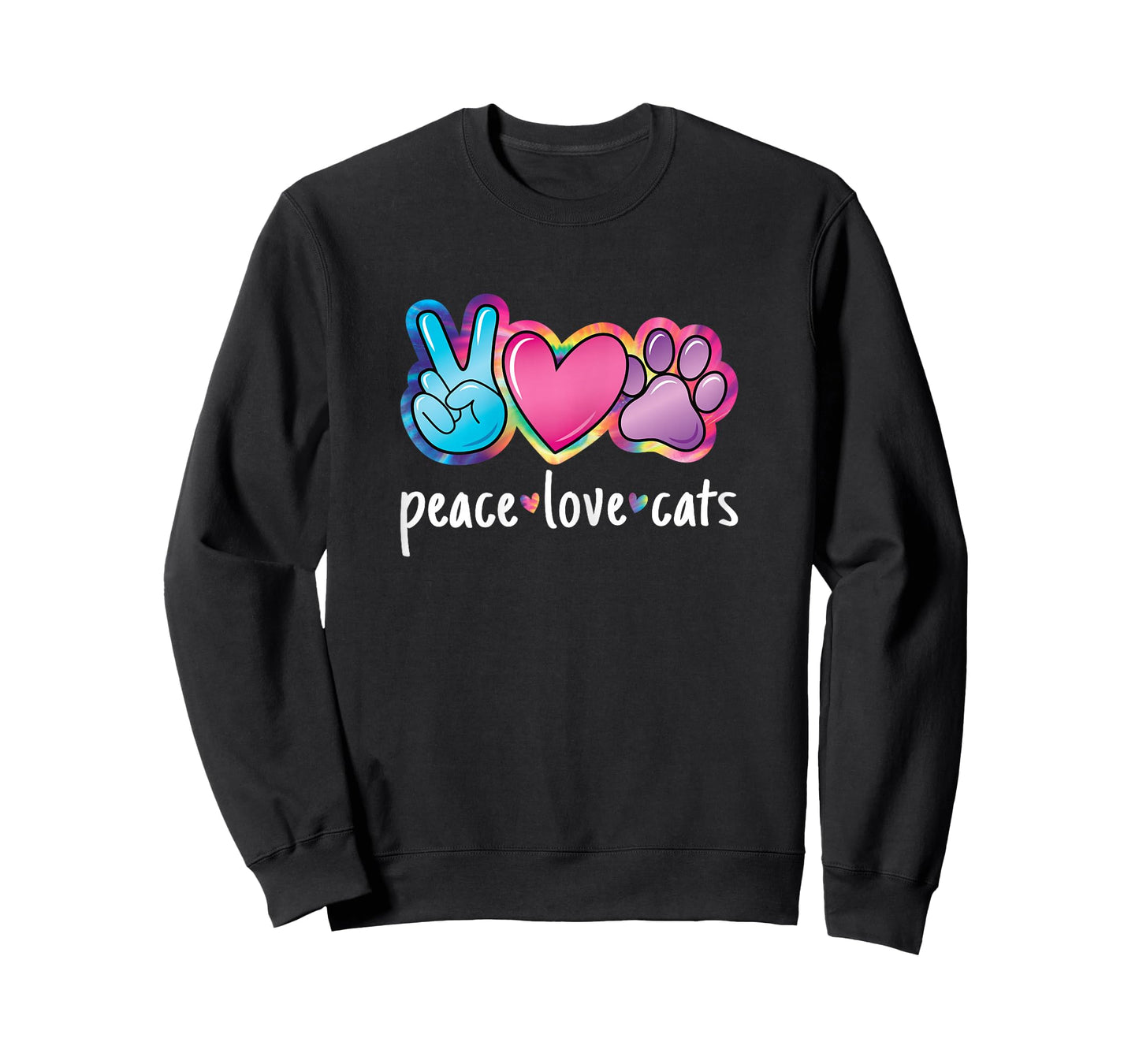 Peace Love Cats Cute Cat Kitten Lover Paw Cat Women Girls T-Shirt