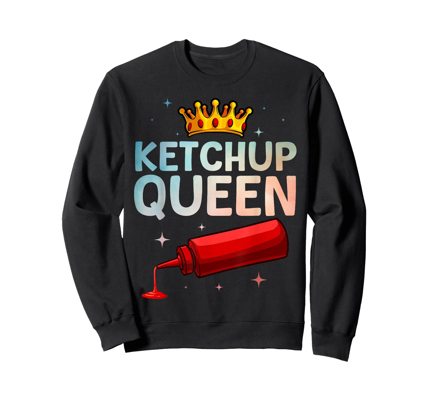 Cool Ketchup Queen Art for Women Girls Tomato Ketchup Lover T-Shirt