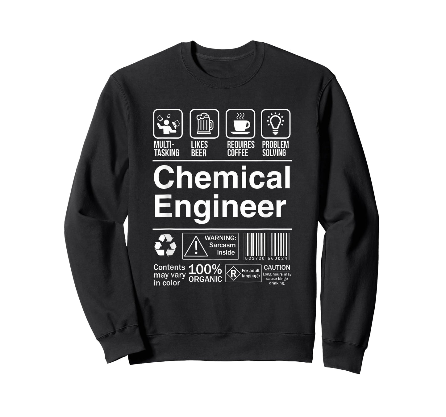 Chemical Engineer Gift Idea Chemical Engineer Funny Description Label T-Shirt - Men's Black Small Classic Fit Crew Neck Short Sleeve T-Shirt
