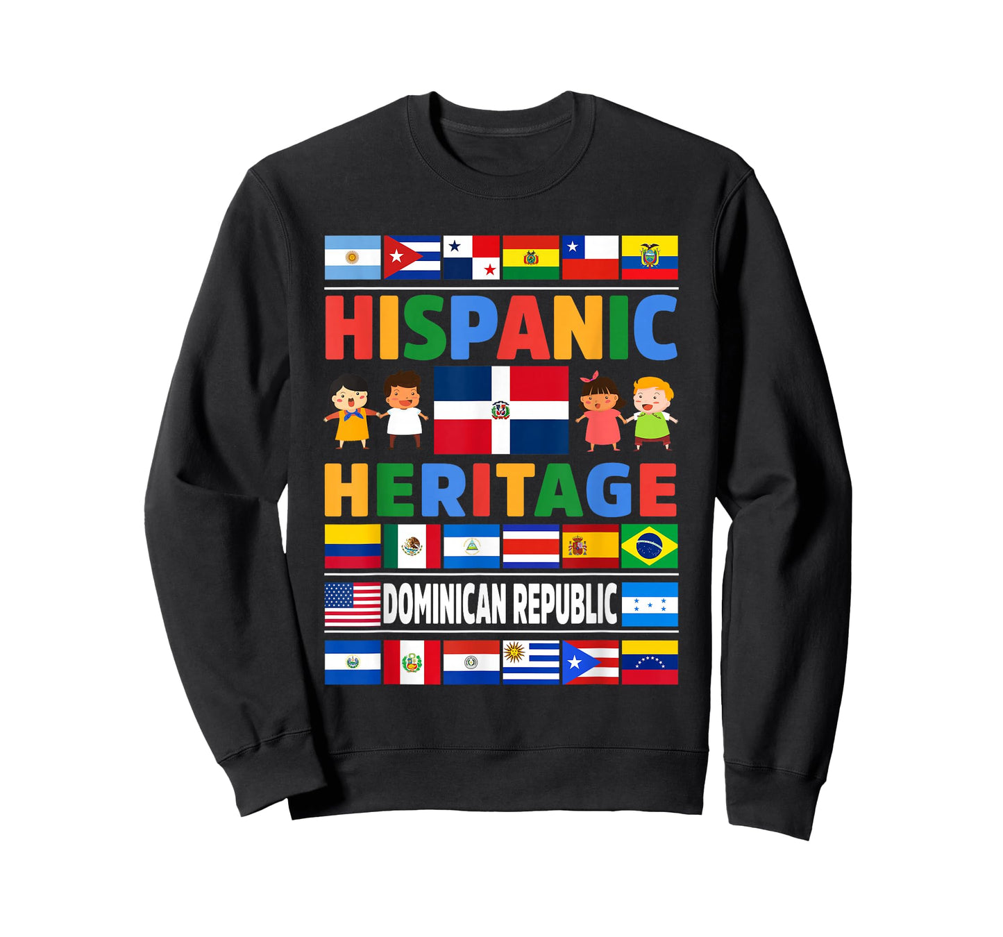 Hispanic Heritage Month Dominican Republic Flag Latino Kids T-Shirt