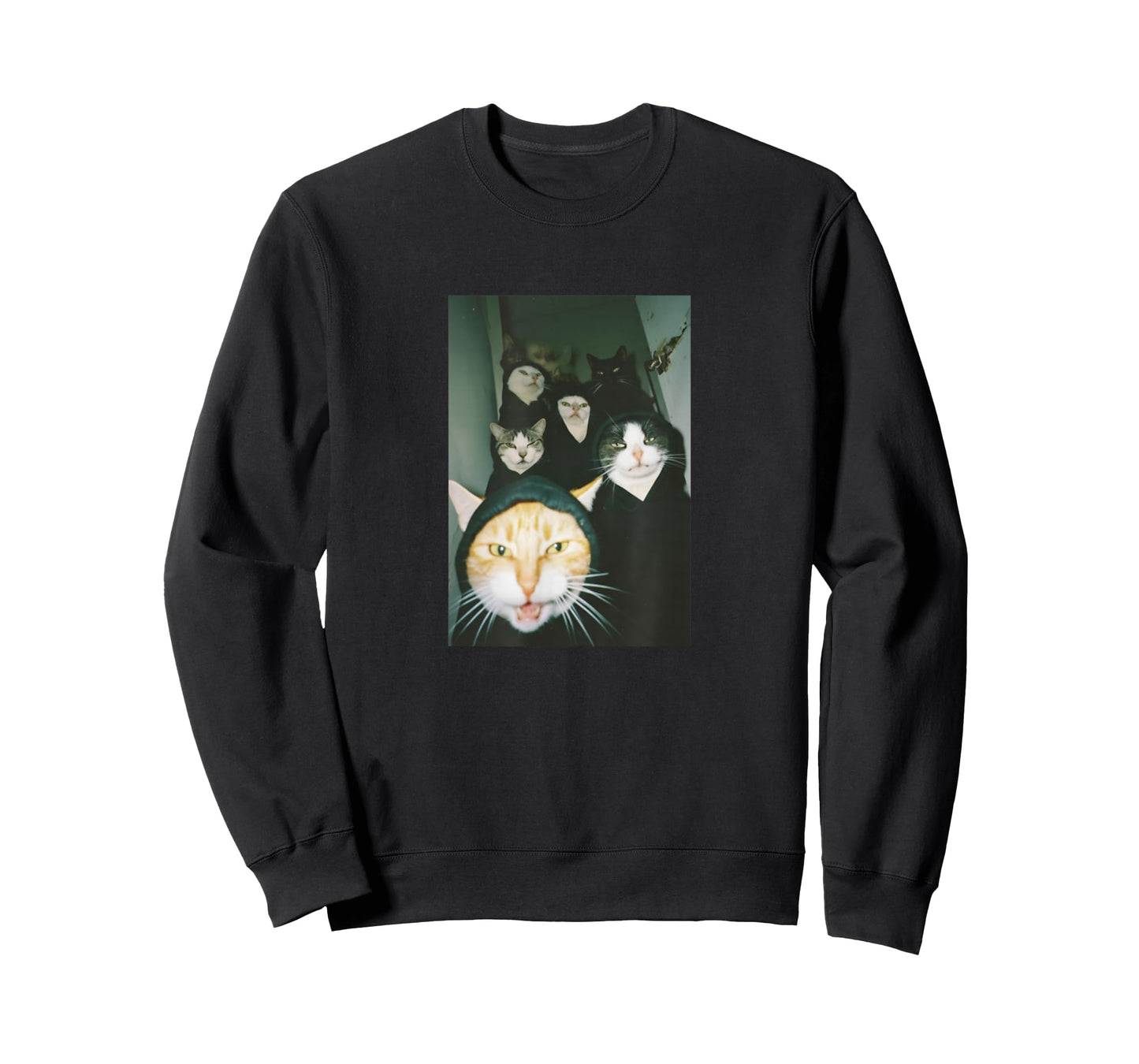 Funny Gangster Cats Thug Look Stare Cat Gang Meme T-Shirt