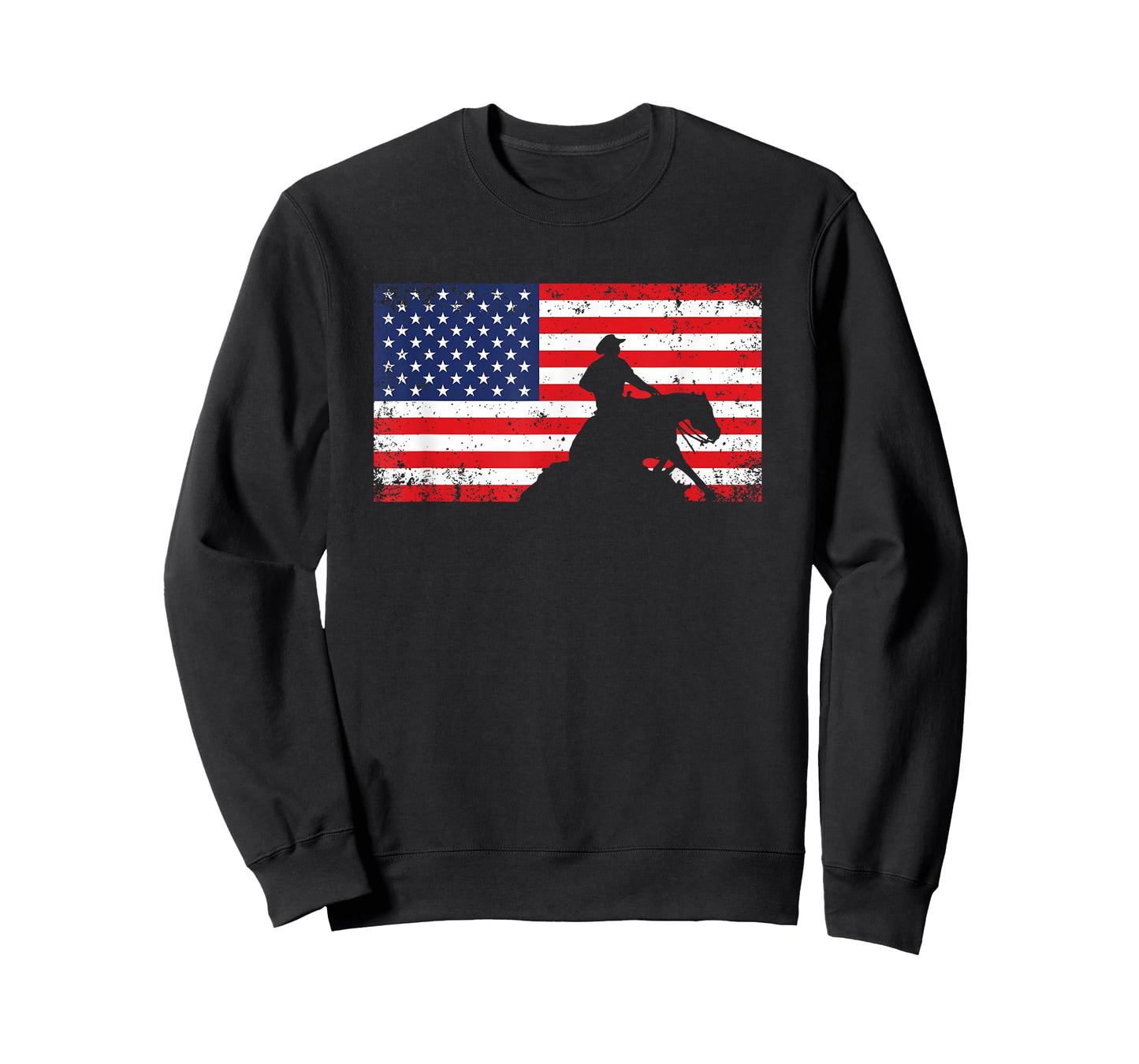 Mens Womens USA Flag America Patriotic Reining Horse Shirt T-Shirt
