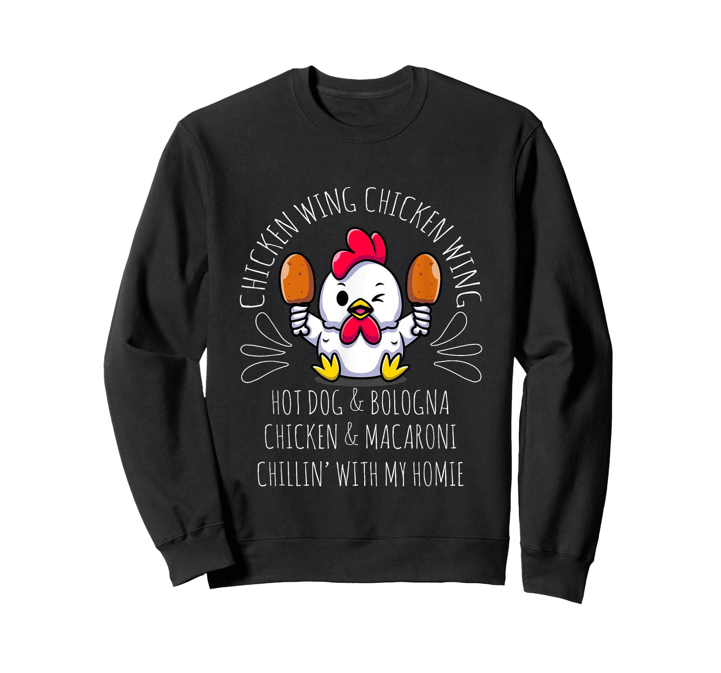 Cooked Chicken Wing Chicken Wing Hot Dog Bologna Macaroni T-Shirt for Men Women Girls Kids