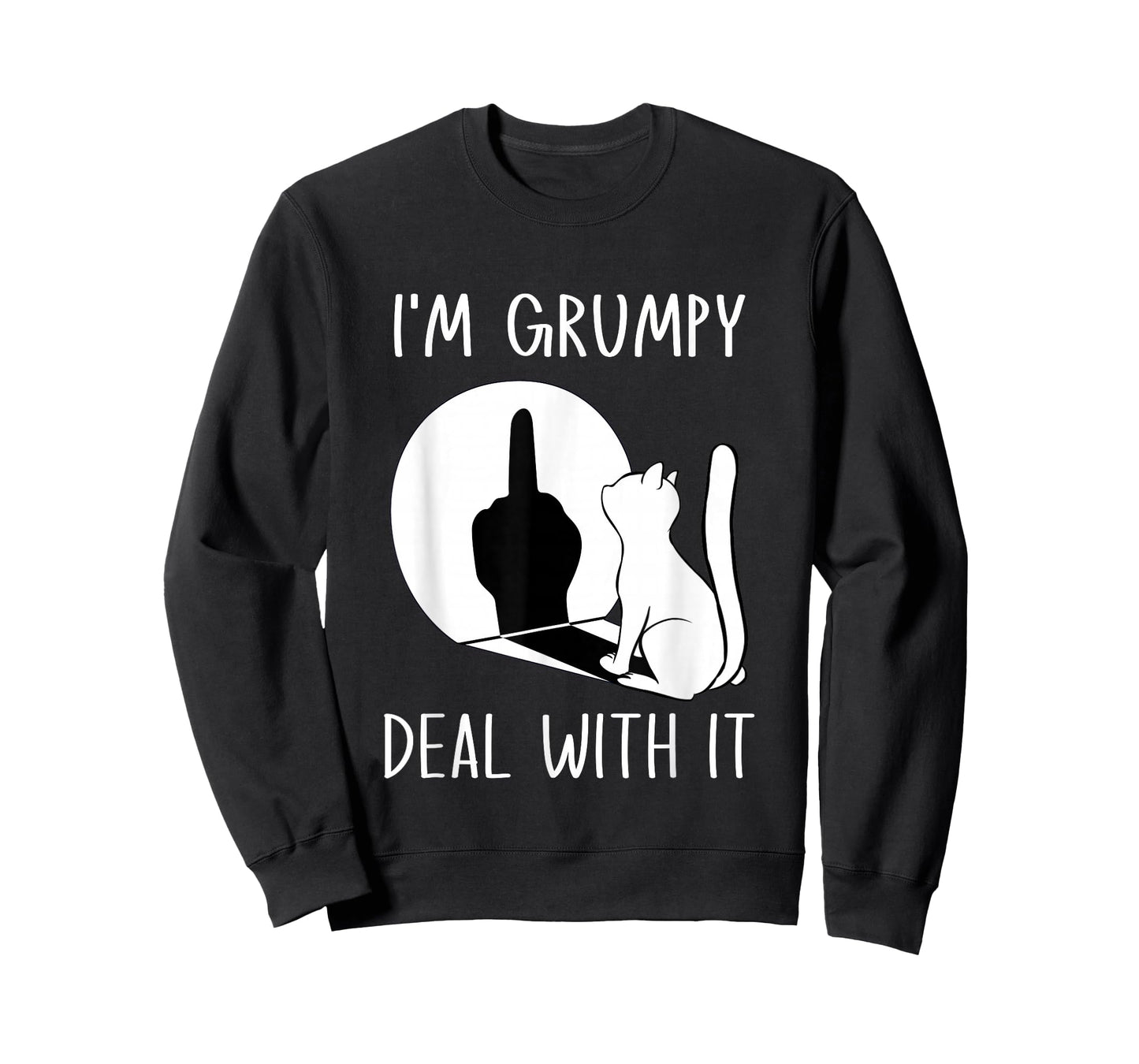 Funny Cat Shadow I'm Grumpy Deal With It T-Shirt