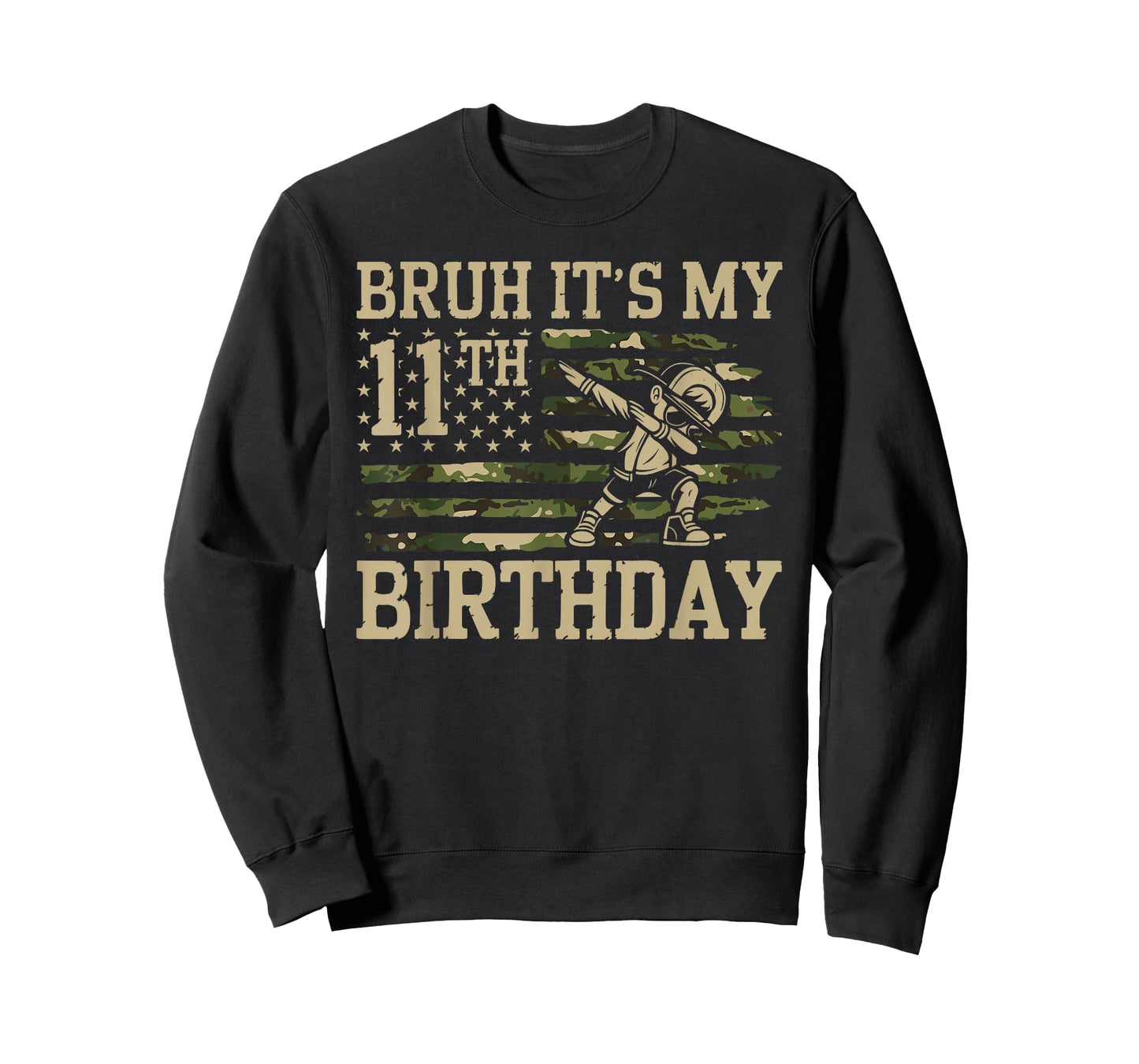 11 Year Old Dabbing Boy Bday Camo Bruh It’s My 11th Birthday T-Shirt