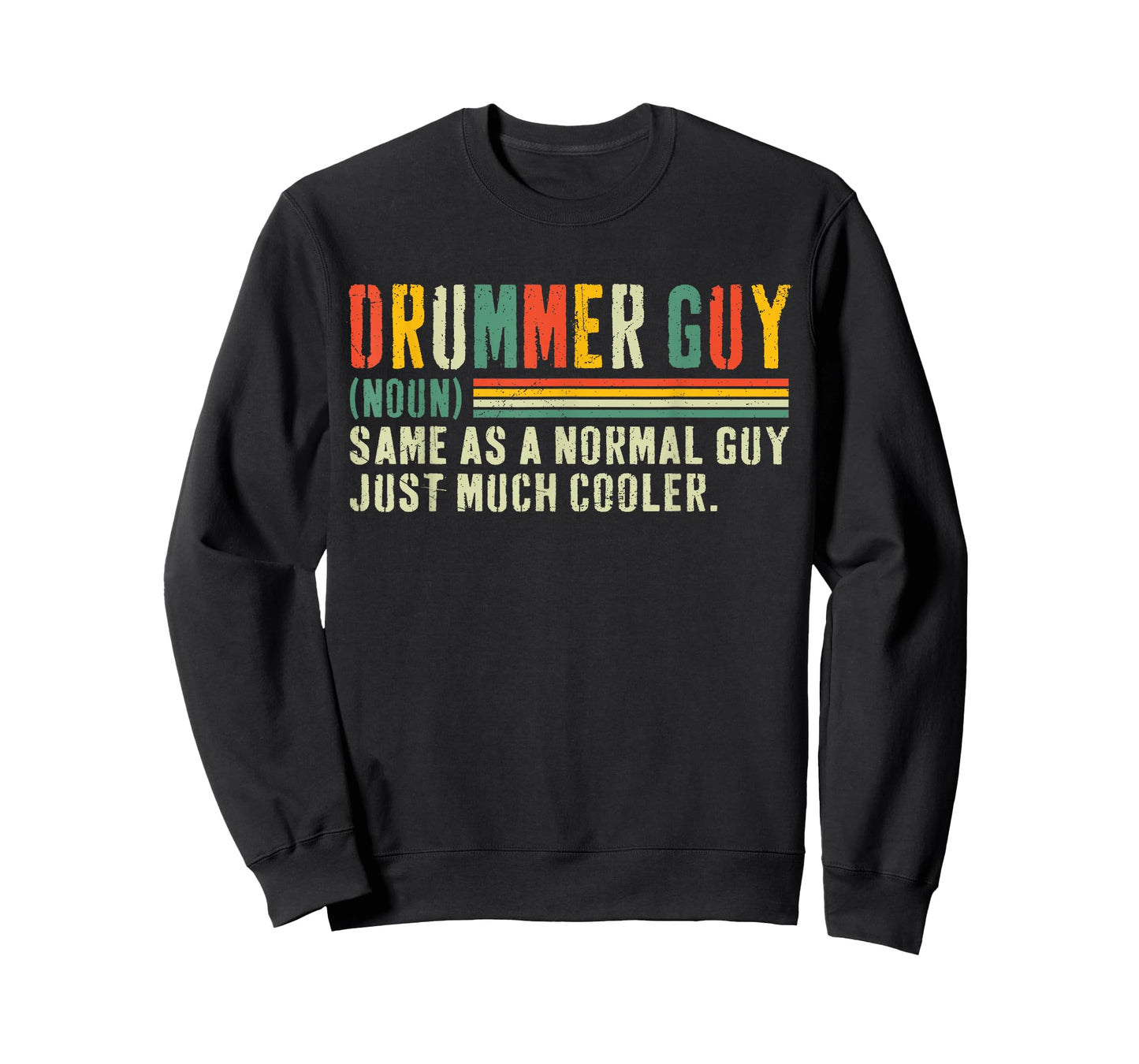 Drummer Guy Cool Vintage Drummer Guy Definition T-Shirt, Small, Black