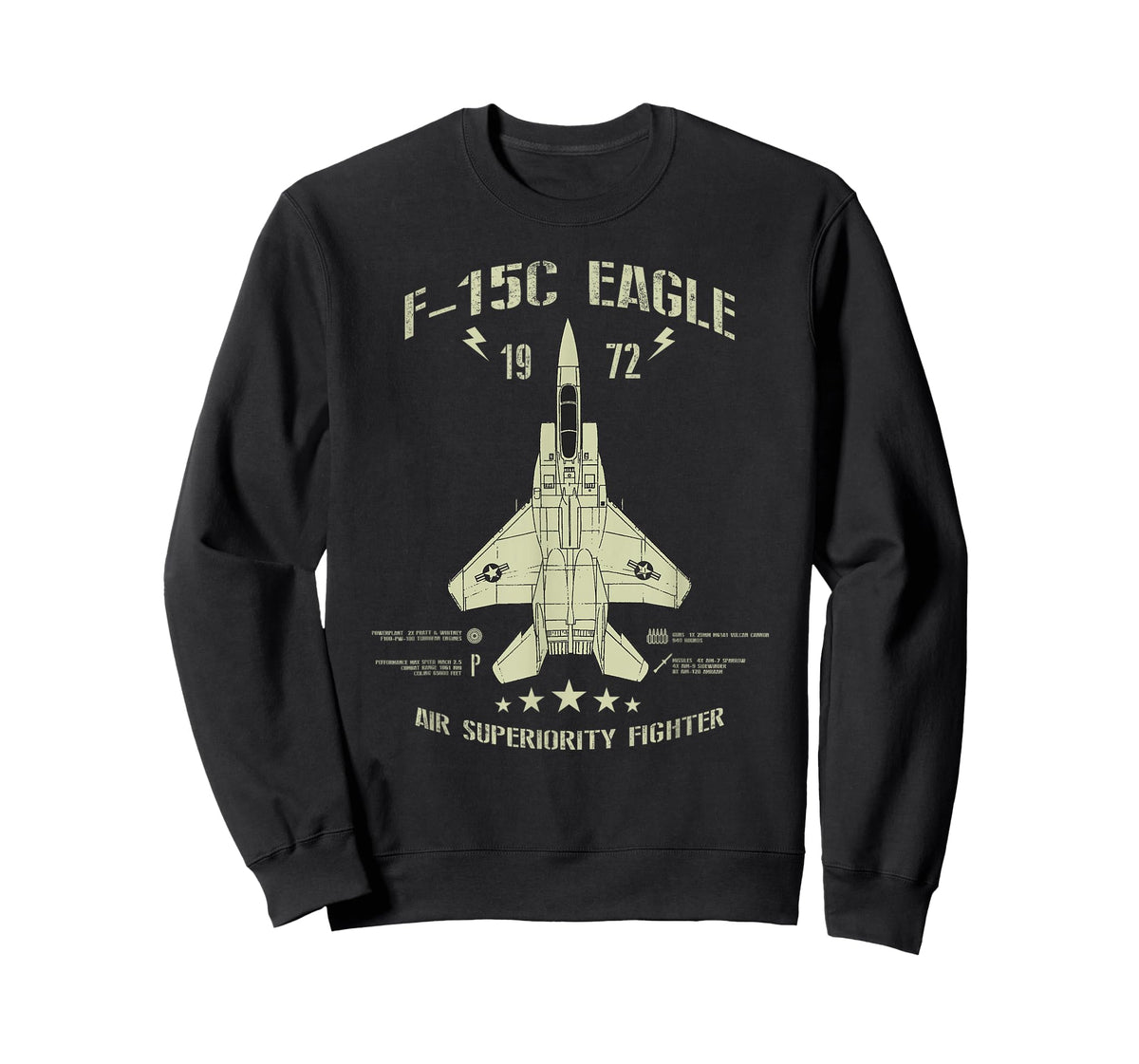 F-15 Eagle Jet Fighter Technical Drawing T-Shirt