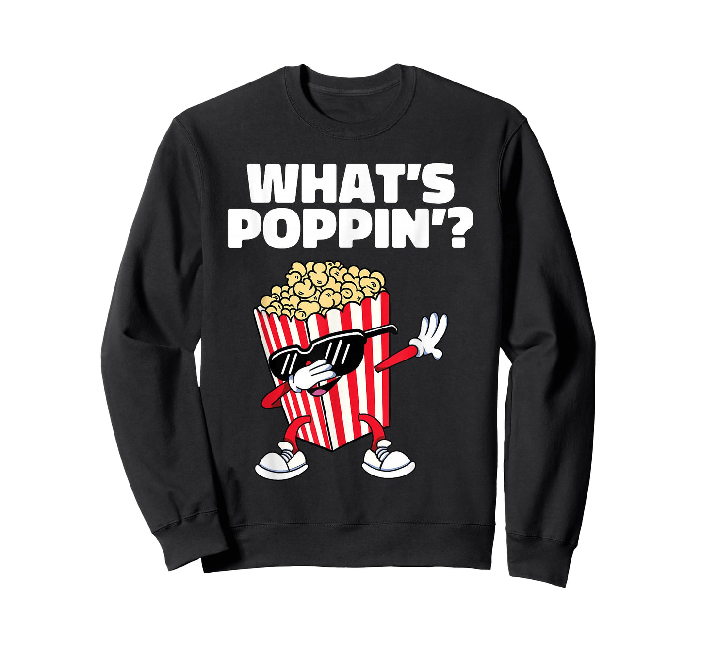 Cool Dabbing Popcorn Movie Night Funny What's Poppin T-Shirt