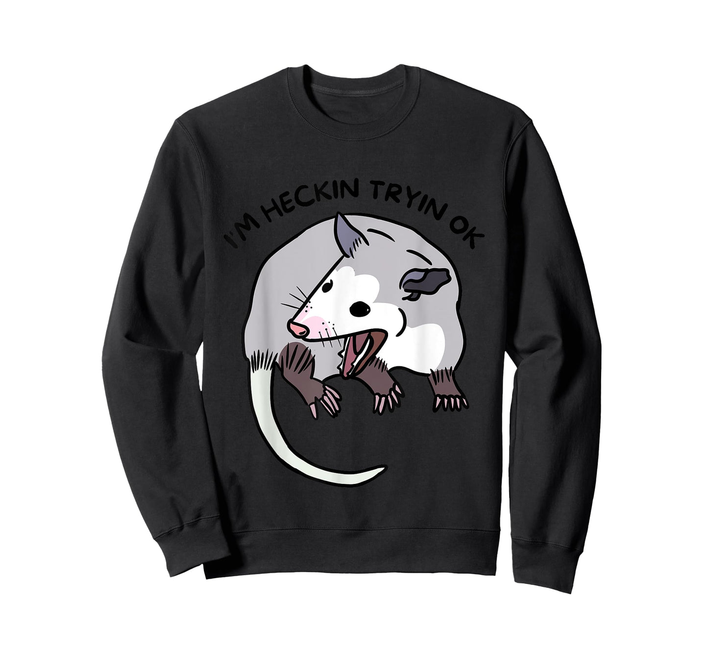 Opossum Funny Screaming I’m Heckin Tryin OK Street Trash Cat Men Women T-Shirt