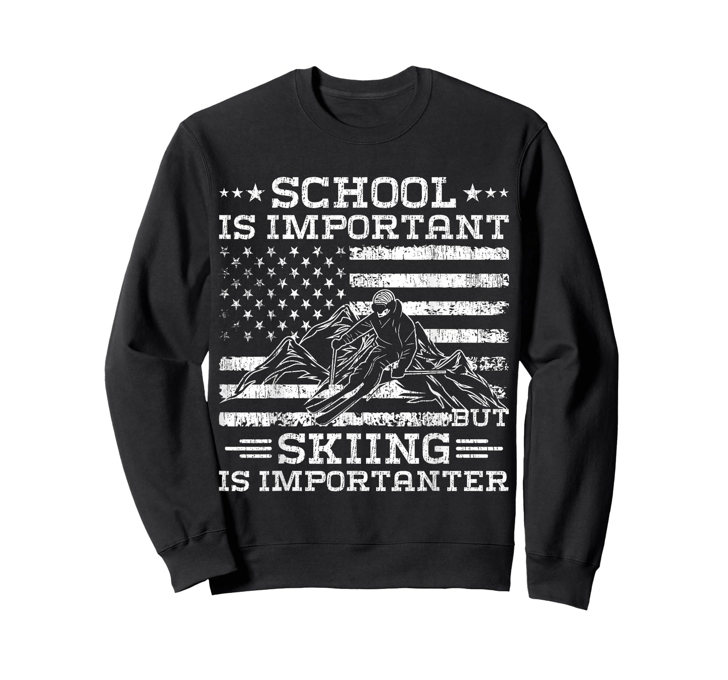 School Is Important But Skiing Is Importanter - Funny T-Shirt