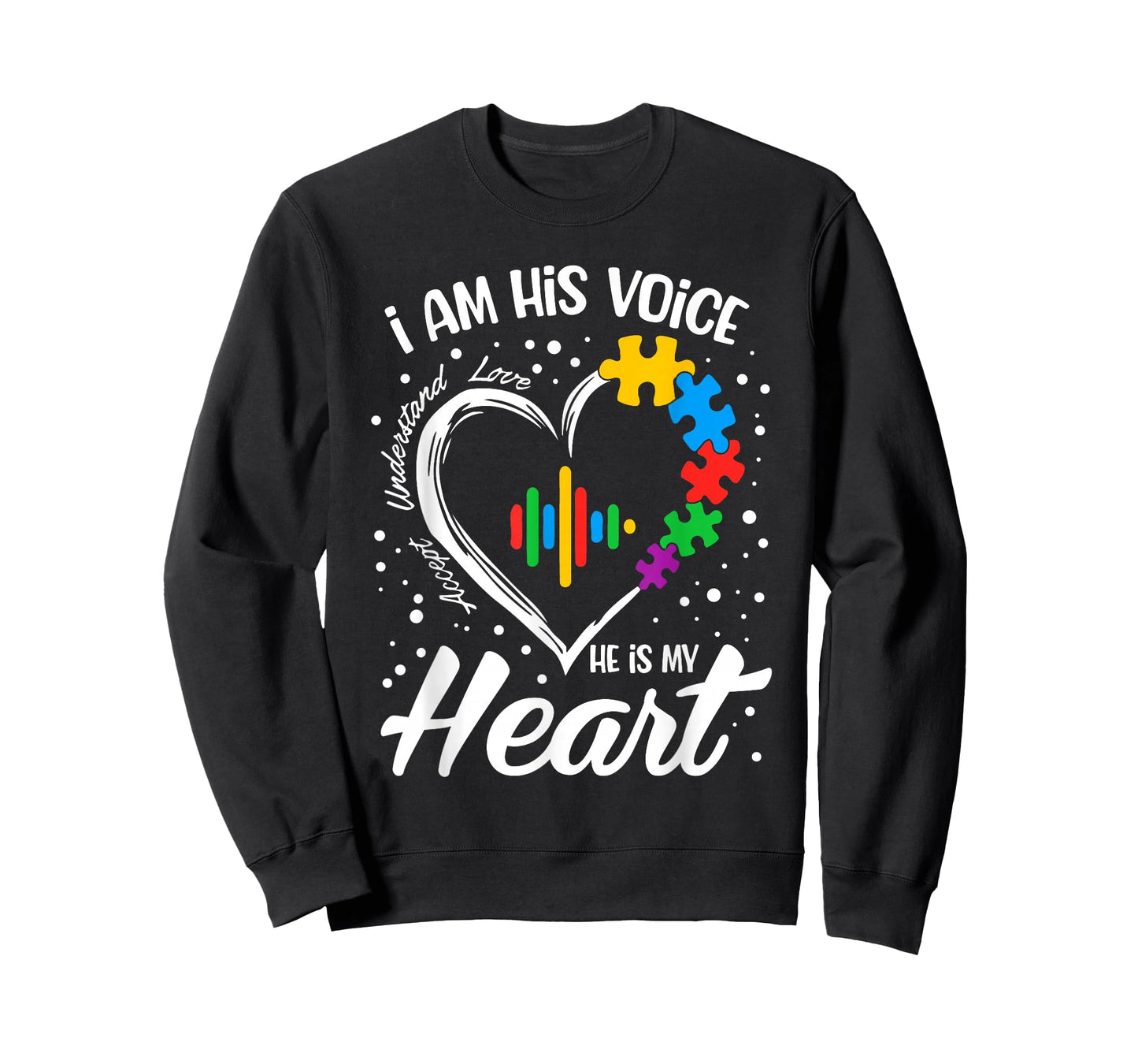 Autism Awareness Mom Shirt I Am His Voice He Is My Heart T-Shirt