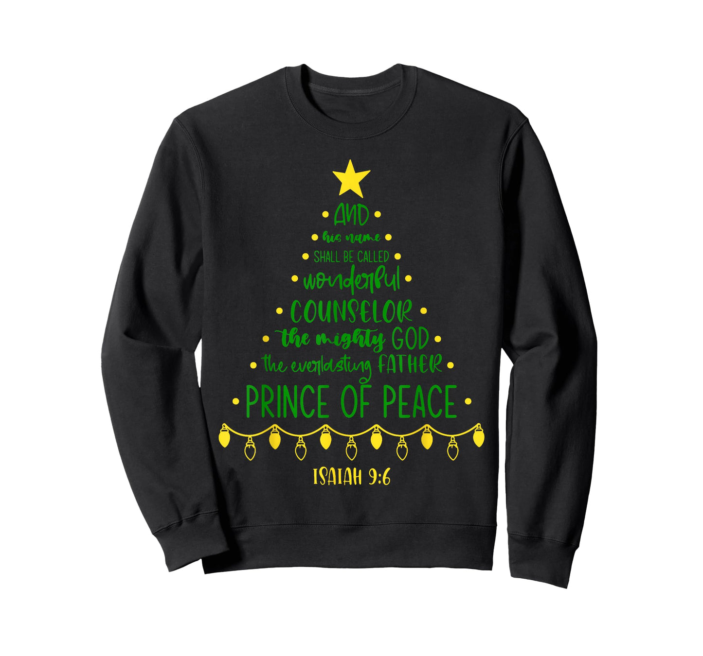 Christian Christmas Jesus Bible Names Xmas Tree Shaped T-Shirt