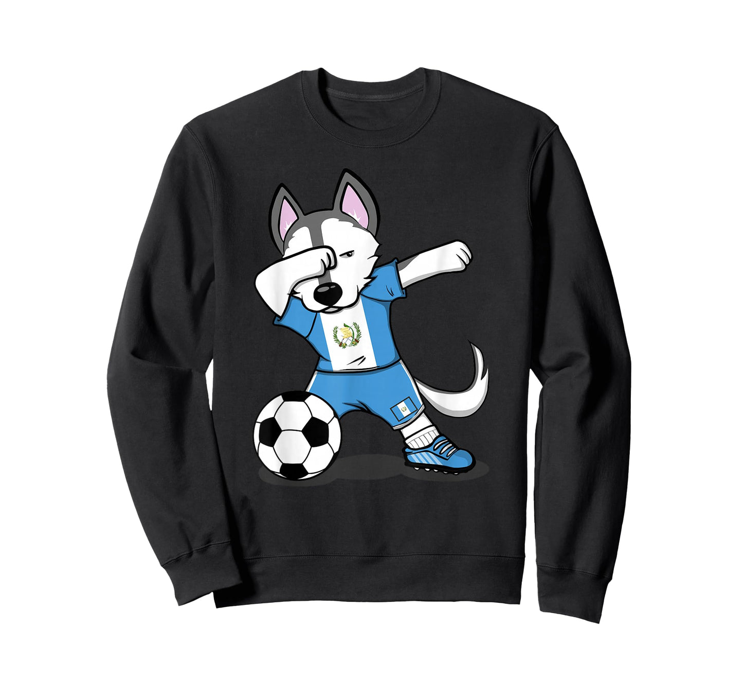 Dabbing Husky Guatemala Soccer Fans Jersey Guatemalan Flag T-Shirt