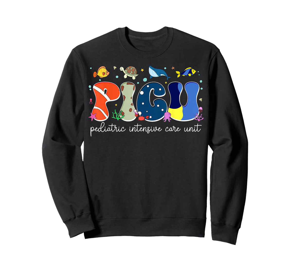 PICU Nurse Sea Animal Pediatric Intensive Care Unit Nursing T-Shirt