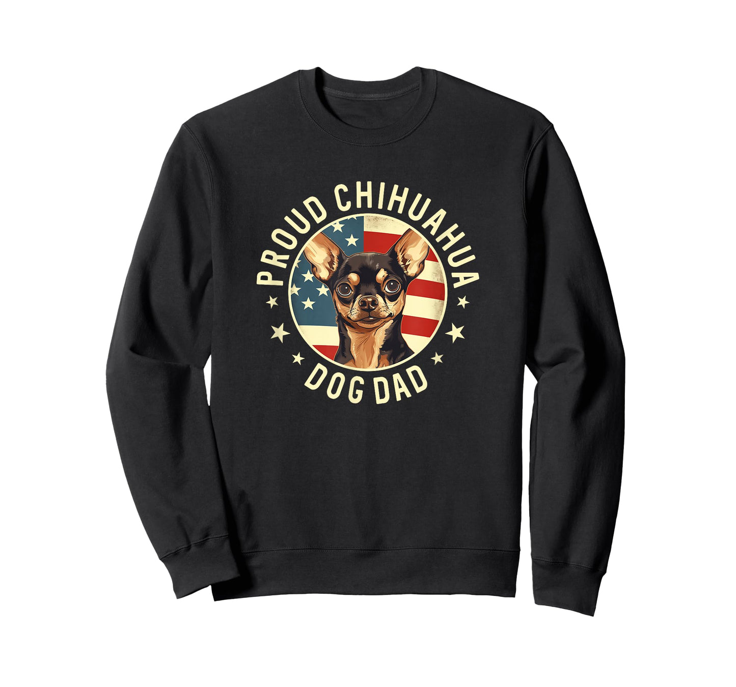 Proud Chihuahua Dad, American Flag Chihuahua Dog Dad T-Shirt