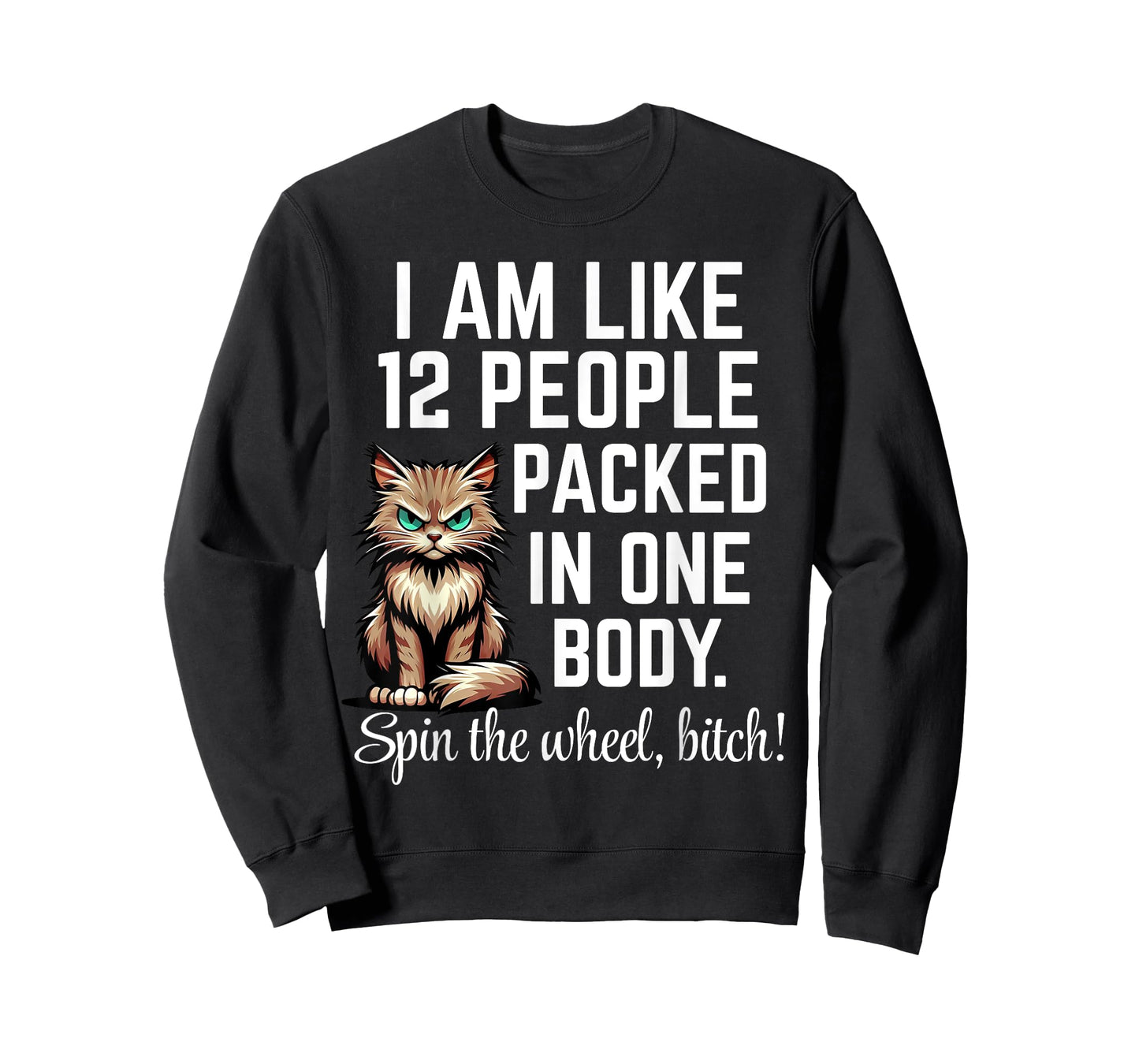 I Am Like 12 People Packed in One Body Funny Cat Spin The T-Shirt