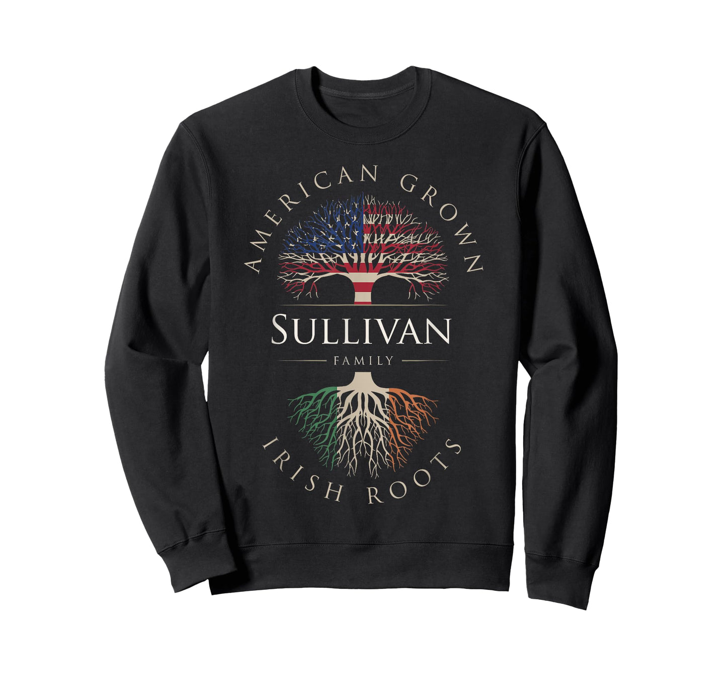 Sullivan Family Name American Grown Irish Roots Ireland Flag T-Shirt