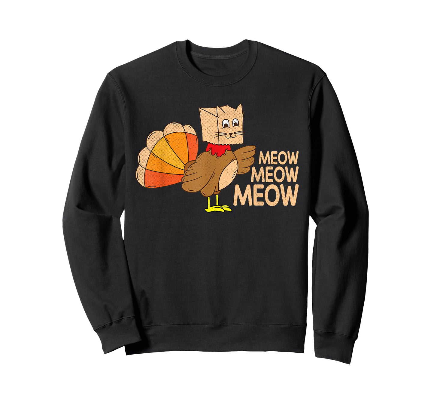 Funny Thanksgiving Fake Cat Meow Thanksgiving Turkey T-Shirt