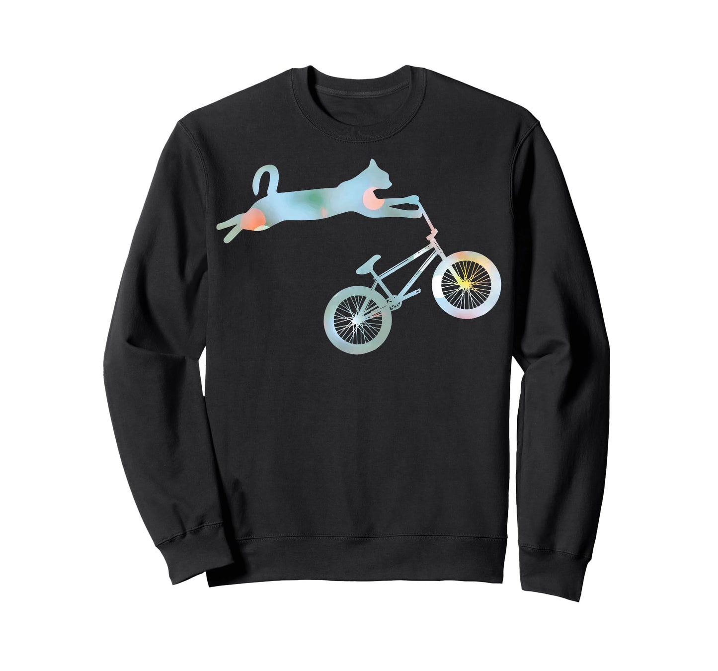 Funny Cat Riding BMX Art for Men Women BMX Bike BMX Lover T-Shirt