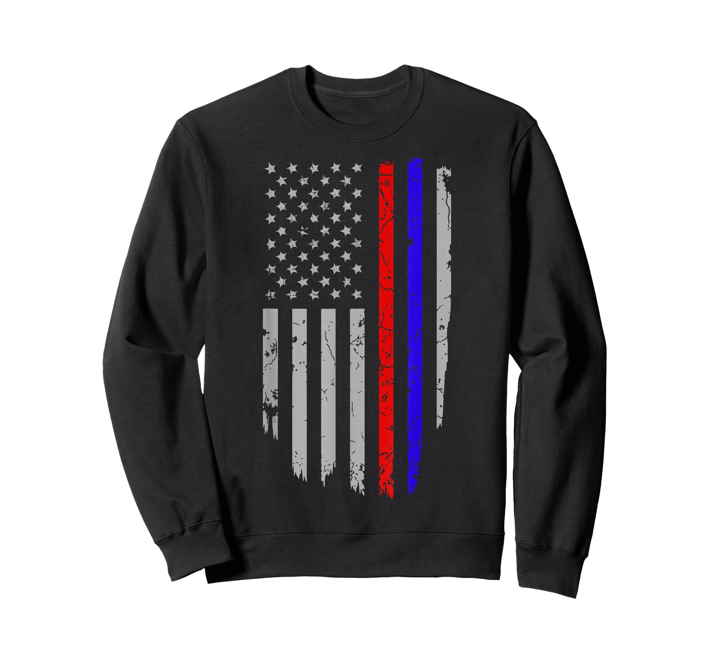 American Flag Red Blue Thin Line Apparel Firefighter Police T-Shirt