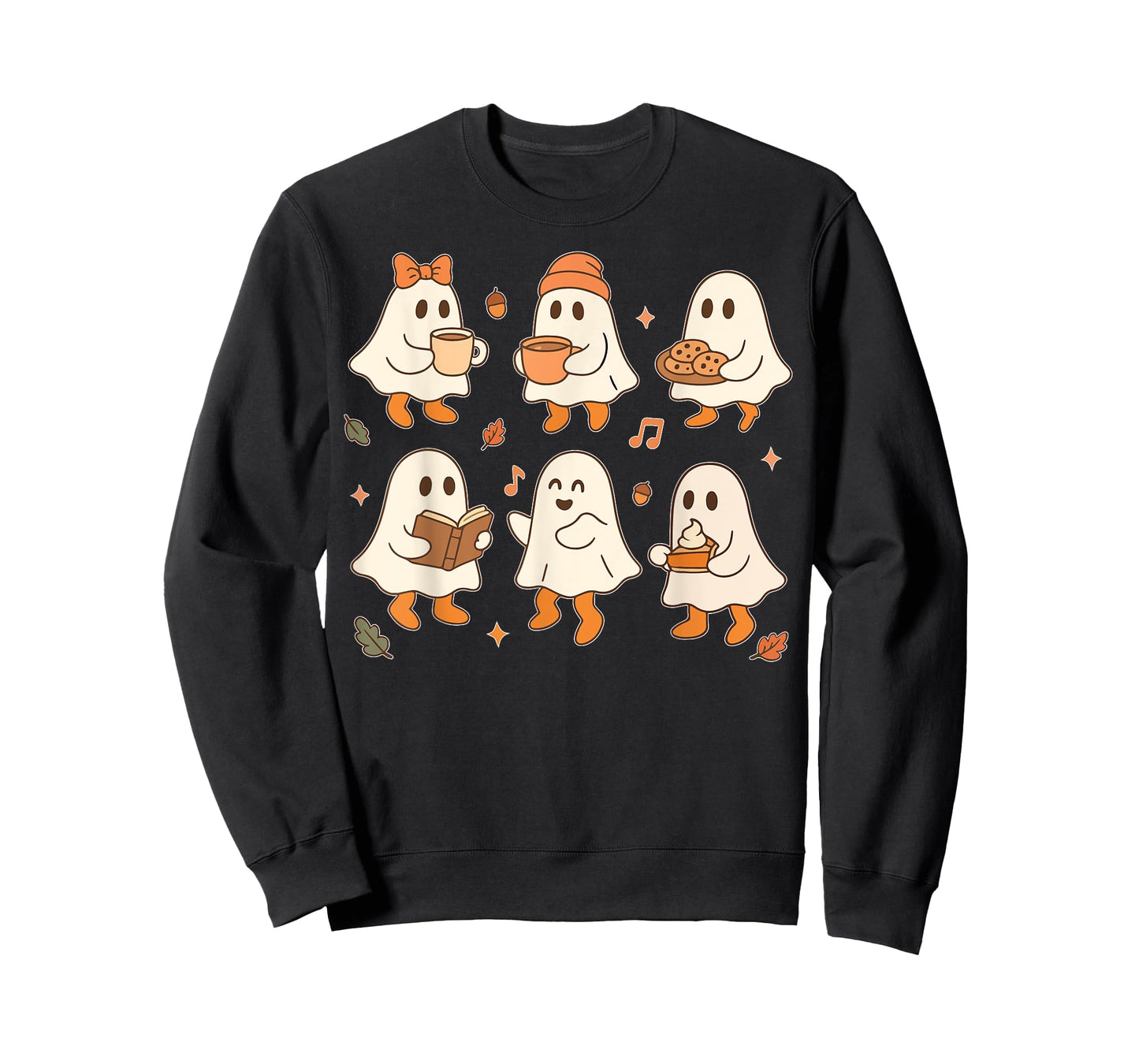 Cute Ghost Halloween Shirts For Women Vintage Fall Coffee T-Shirt