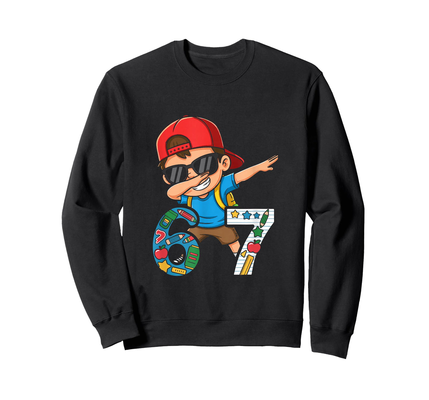 Six Seven 67 Days of School Funny Meme Student Dab Dabbing T-Shirt