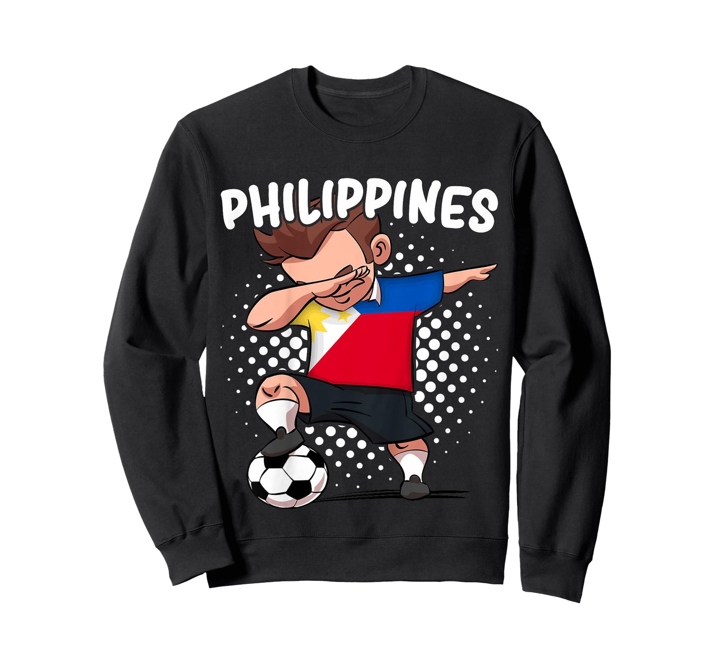 Kids Funny Dab Soccer T-Shirt for Kids Philippines Flag Filipino