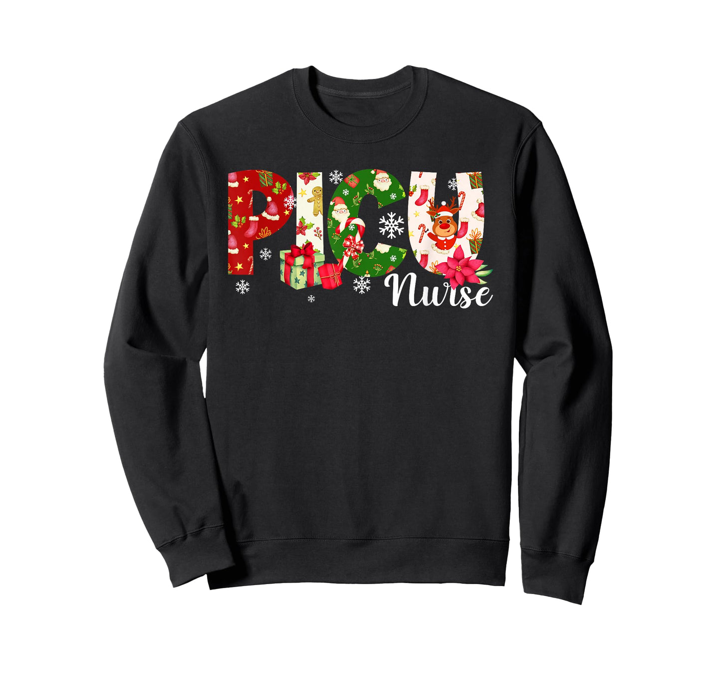 Christmas PICU Nurse Pediatric Intensive Care Unit Xmas T-Shirt