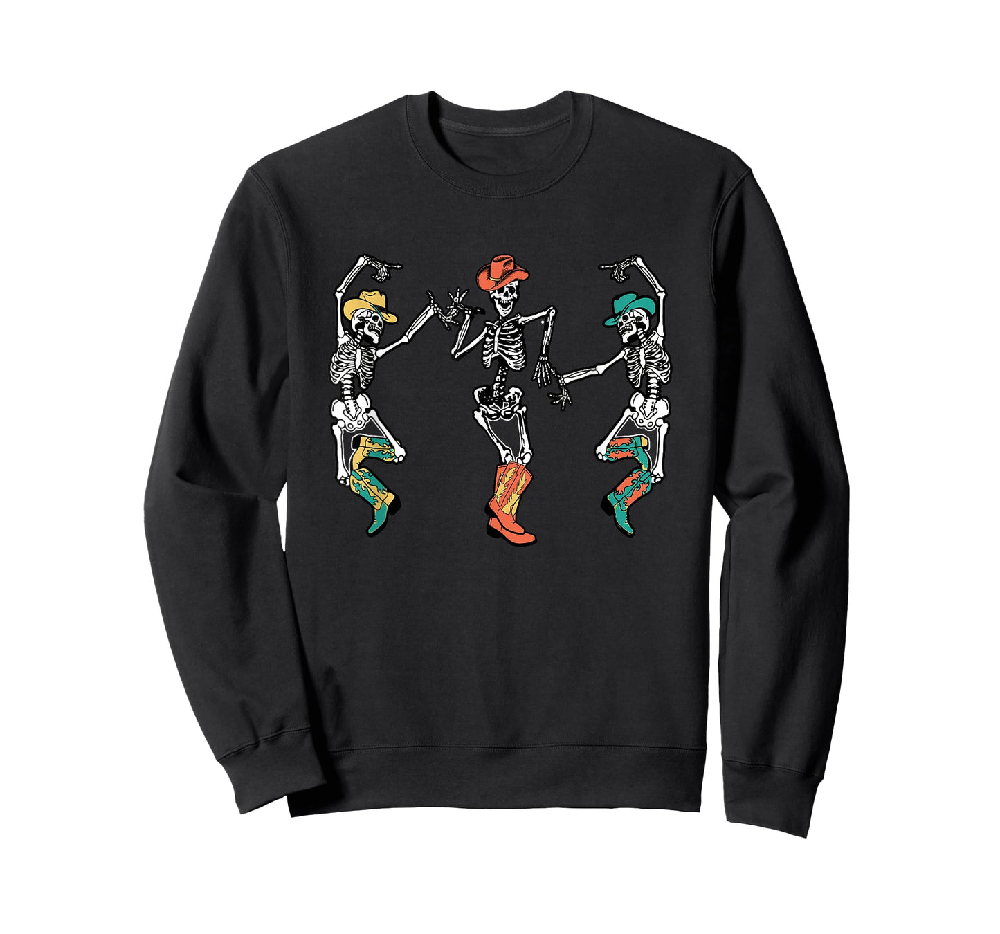 Cowboy Skeleton Cowgirl Dancing Boots Halloween T-Shirt