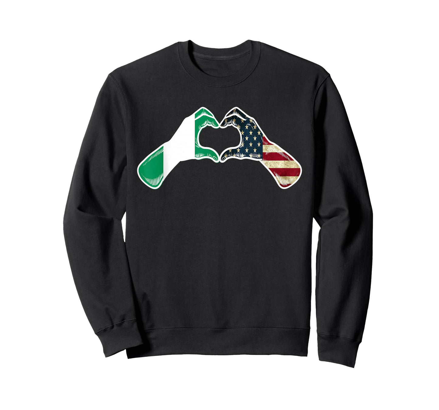 Nigeria American USA Flag - USA Nigerian Heart T-Shirt
