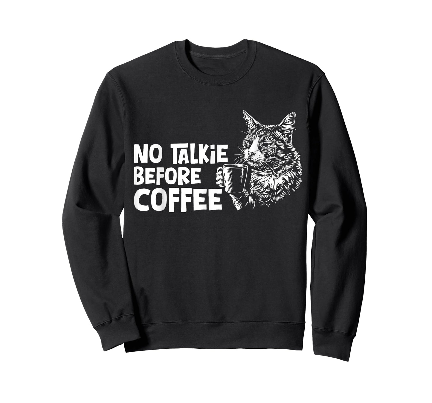 No Talkie Before Coffee Lover Funny Barista Cat Lover T-Shirt