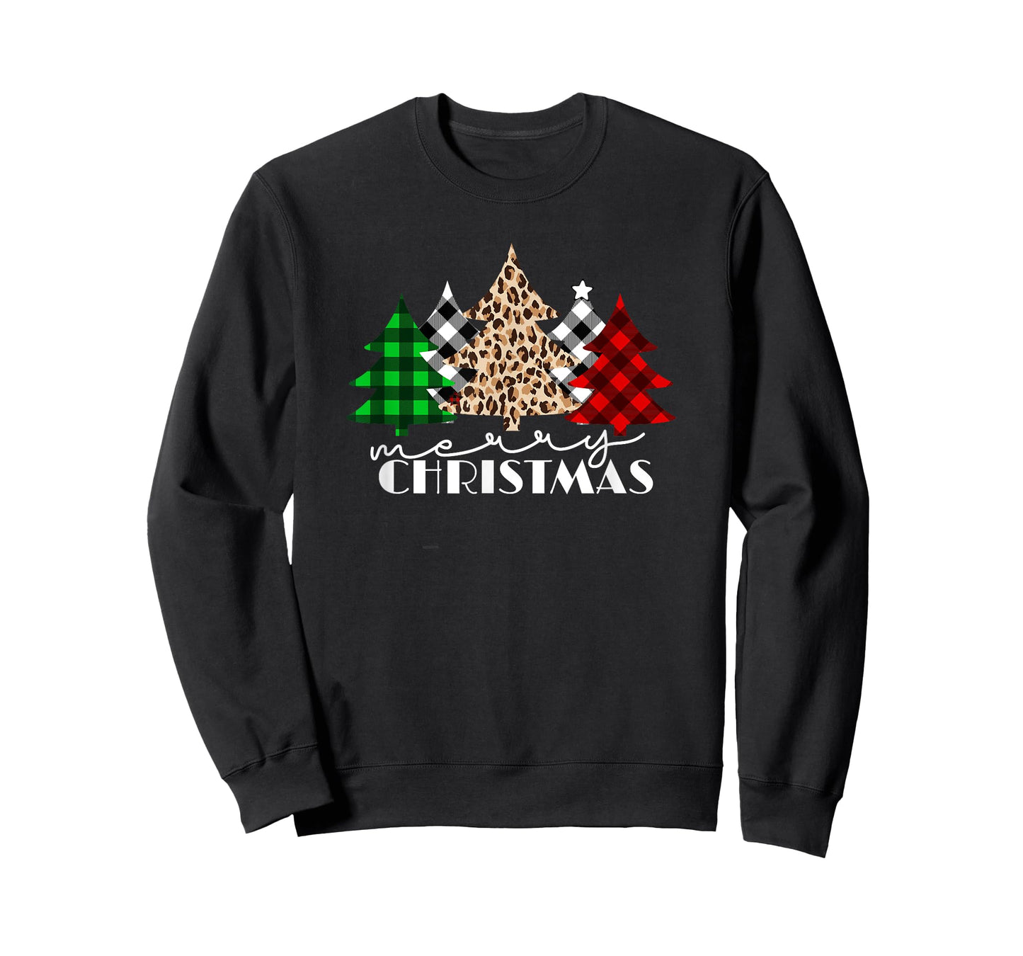 Funny Plaid Christmas Trees Women Men Girl Merry Christmas T-Shirt