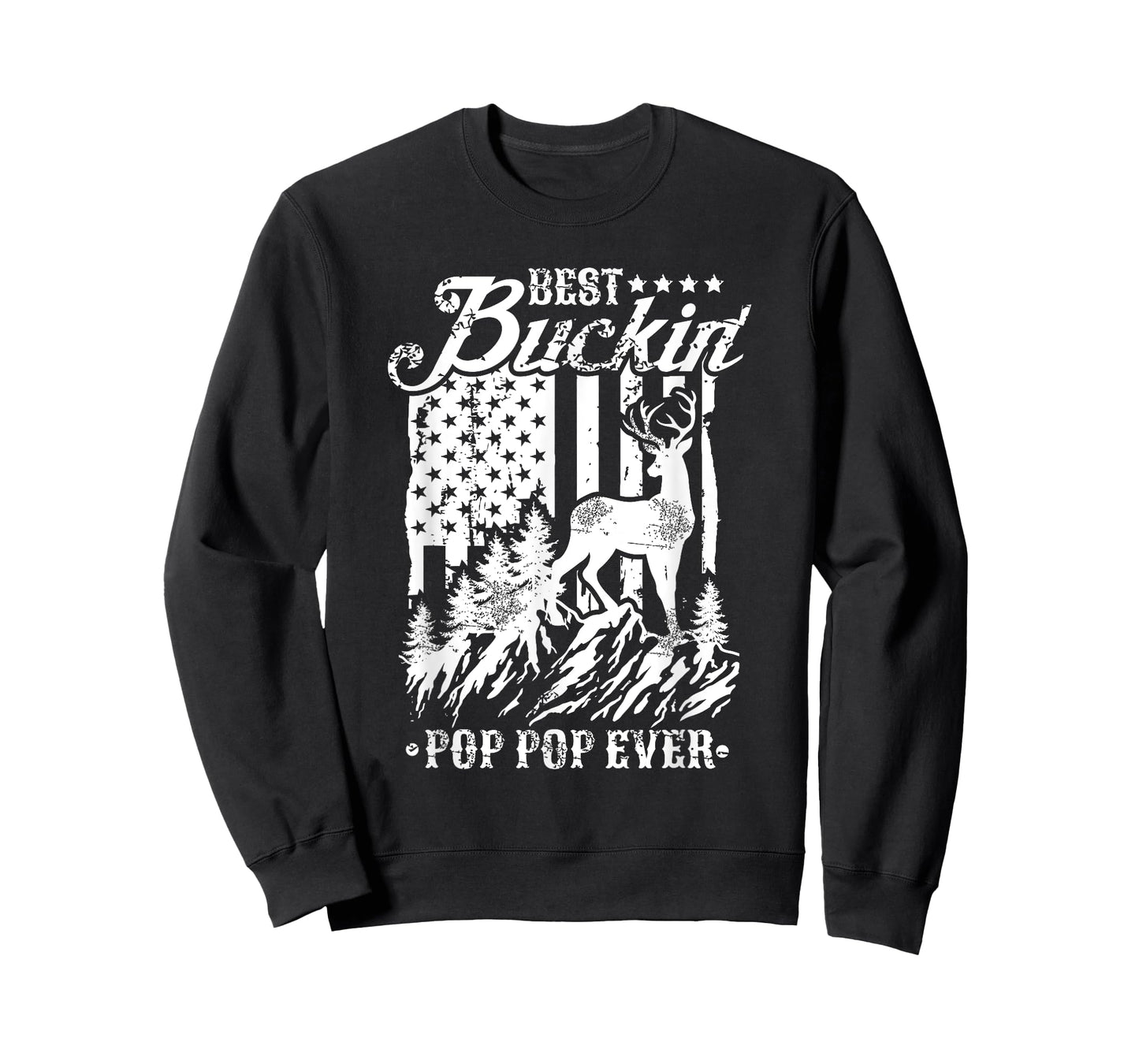 Best Buckin Pop Pop Ever Shirt Deer Hunting American Flag T-Shirt for Men