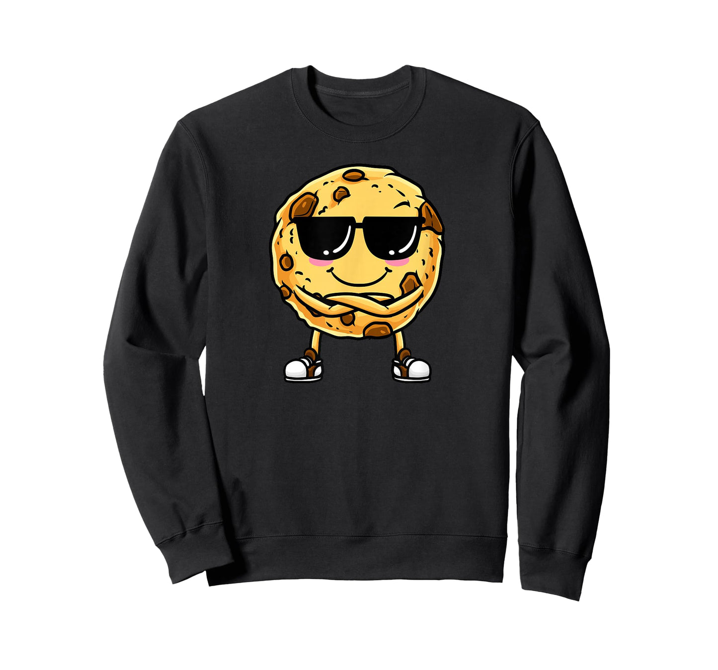 Chocolate Chip Cookie With Sunglasses Design T-Shirt