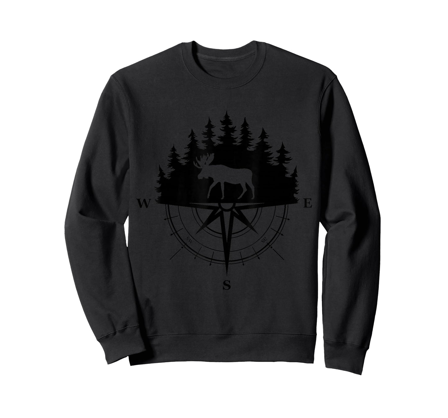 Retro Forest Trees Outdoors Wildlife Camping Nature Moose T-Shirt