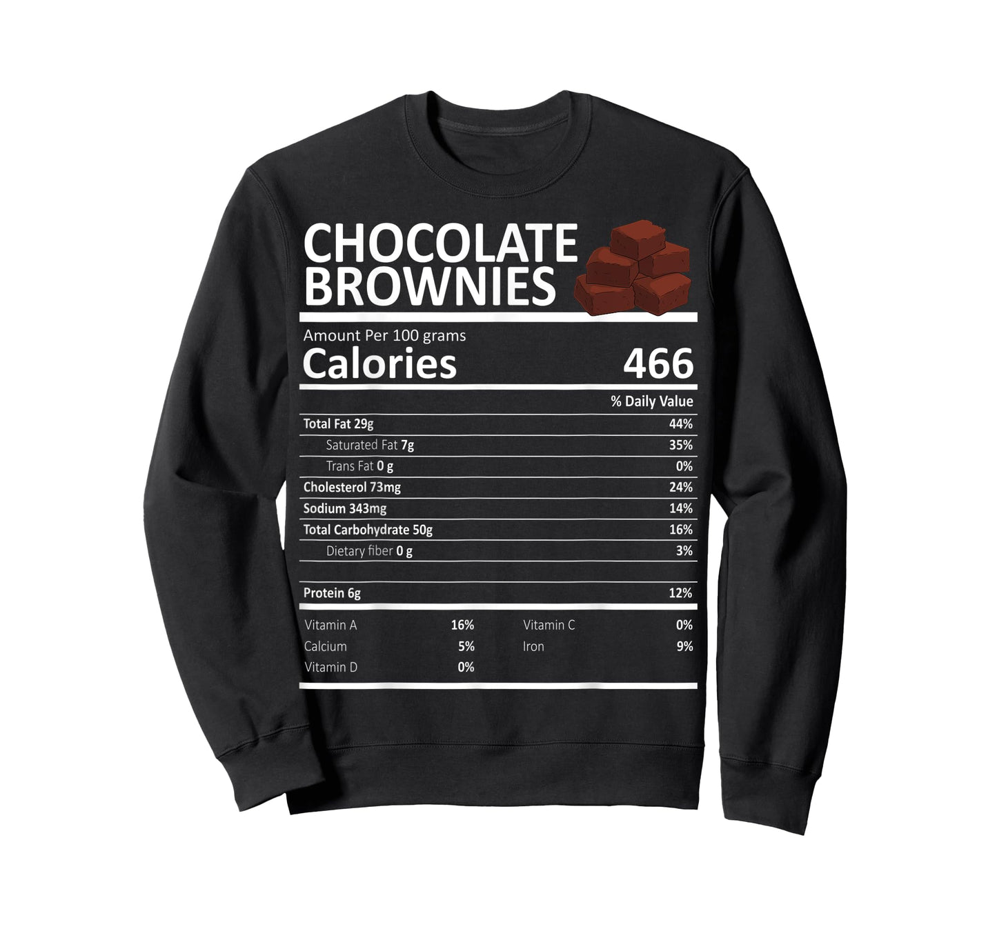 Chocolate Brownies Nutritional Facts Thanksgiving X-Mas T-Shirt