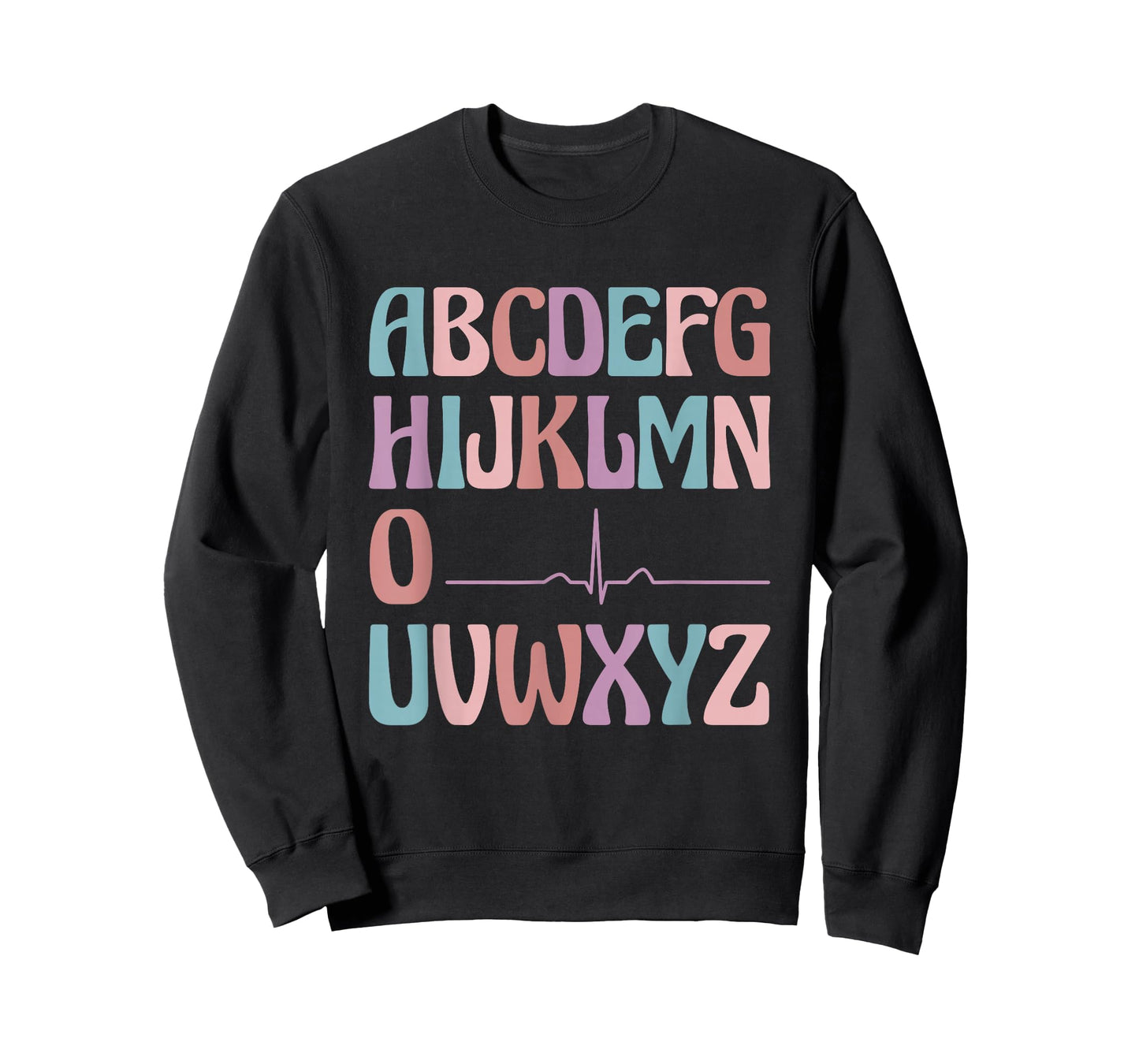 Alphabet Heartbeat Line Nursing Student ABC PQRST Nurse T-Shirt