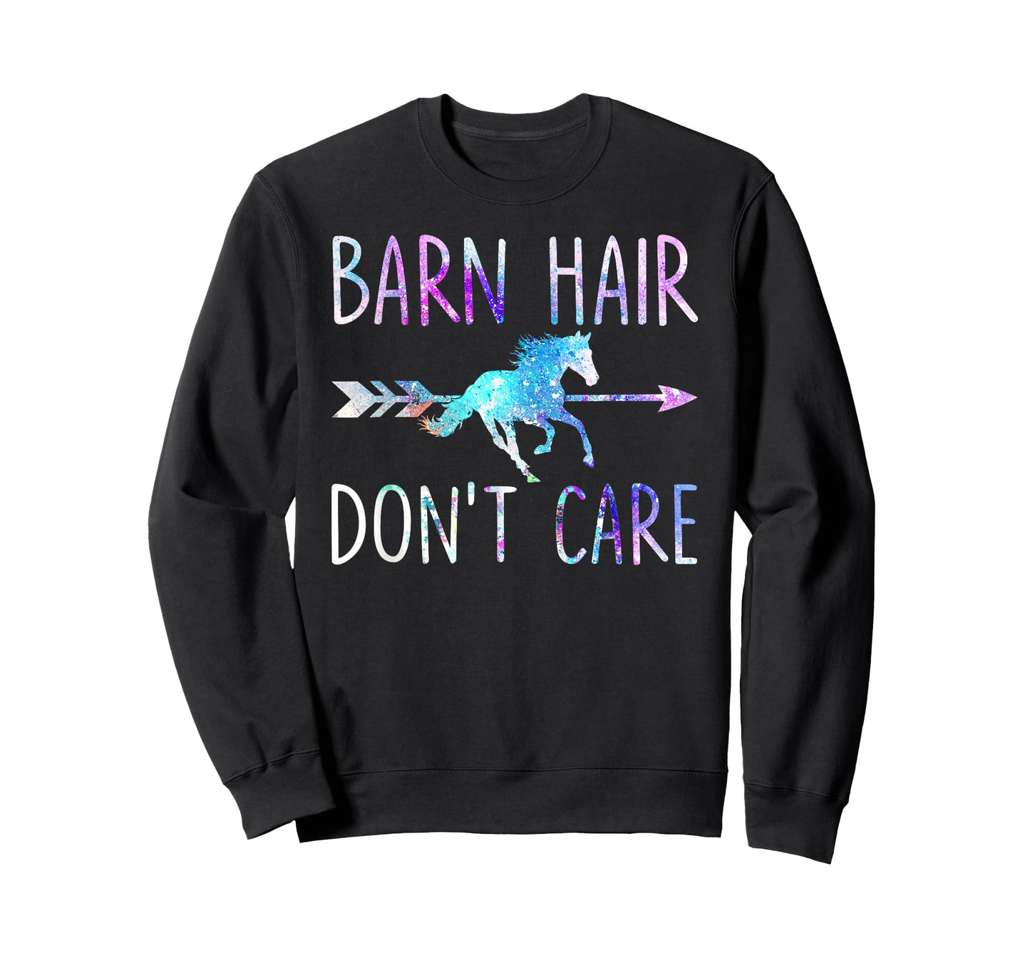 BARN HAIR DON'T CARE Love Horse Riding Equestrian Rider Girl T-Shirt