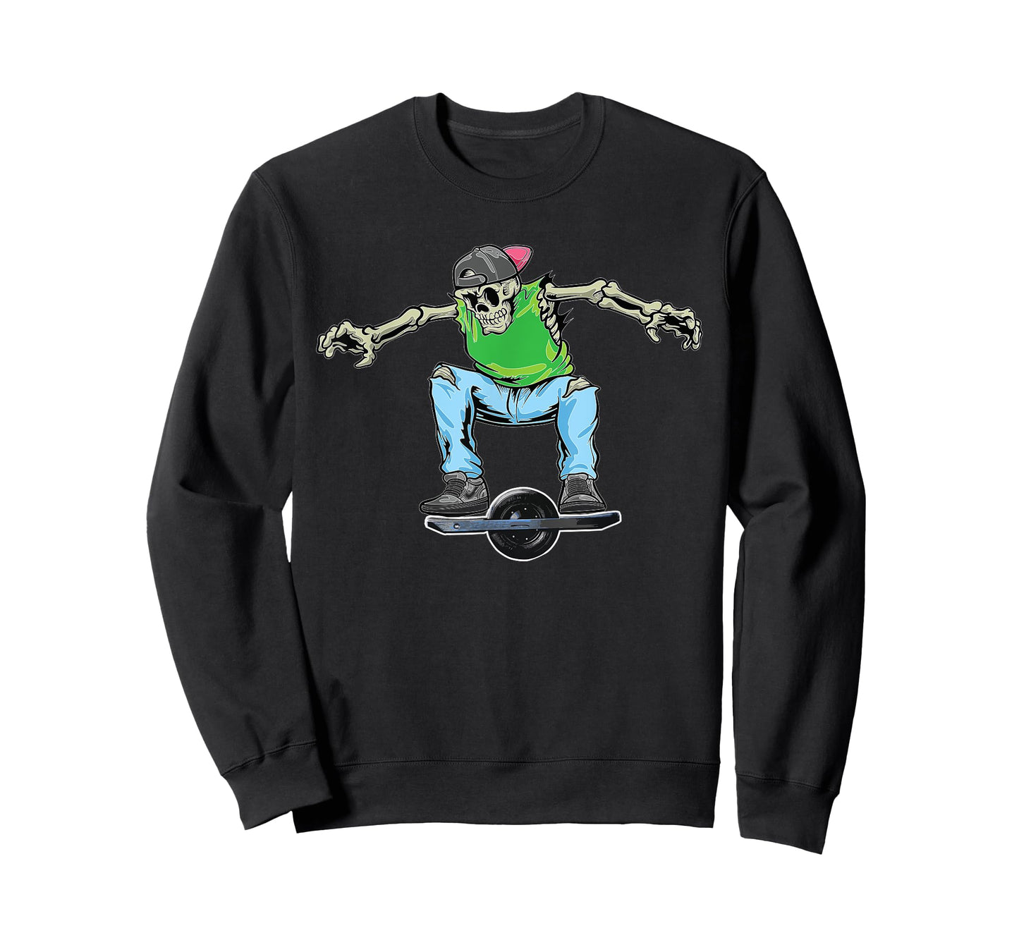 Skating Dabbing Skeleton On Onewheel Skateboard T-Shirt
