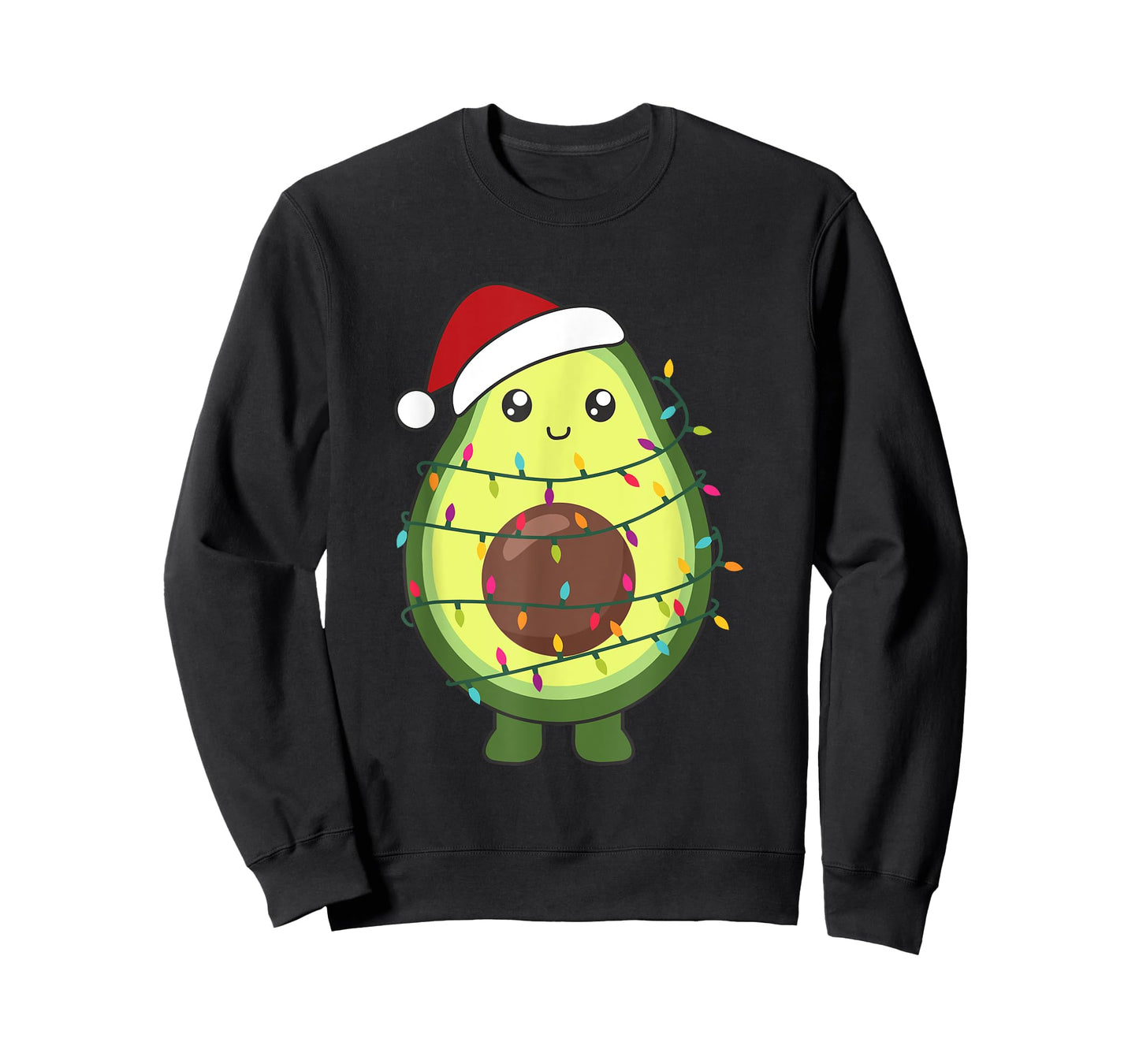 Avocado Christmas Food With Fairy Lights Funny Avocados T-Shirt